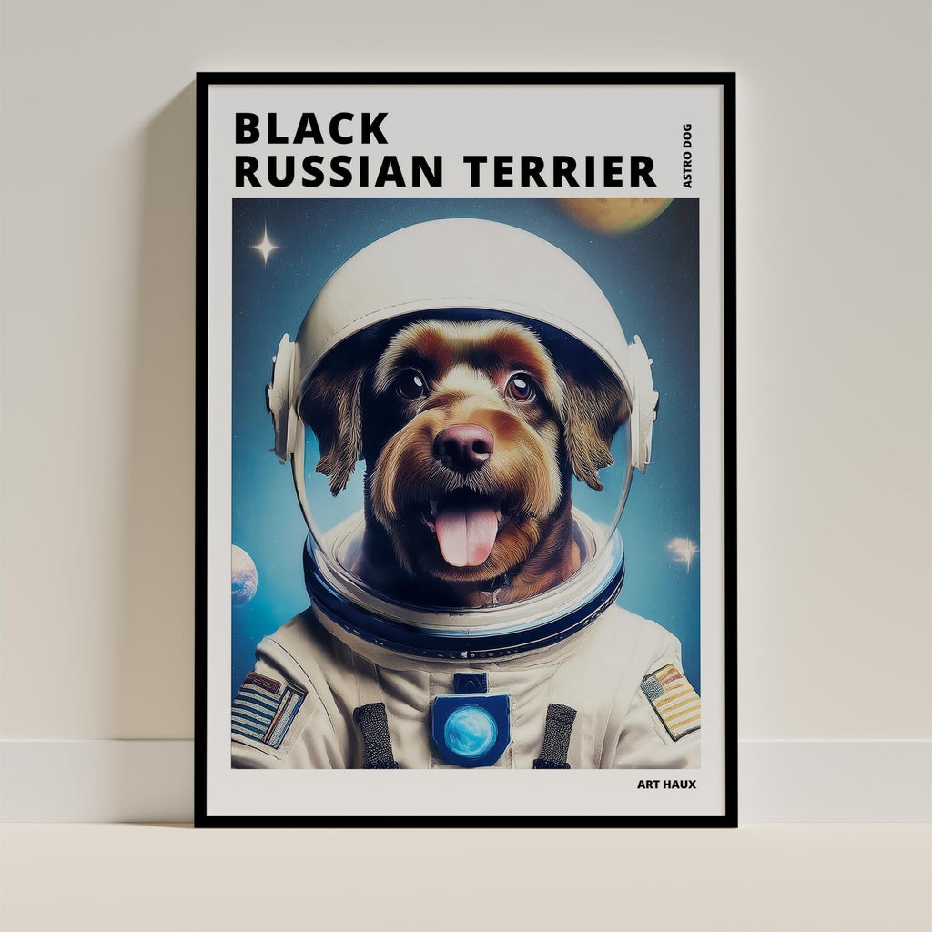 Black Russian Terrier Astronaut Dog Series with Text Astro Dog image 11