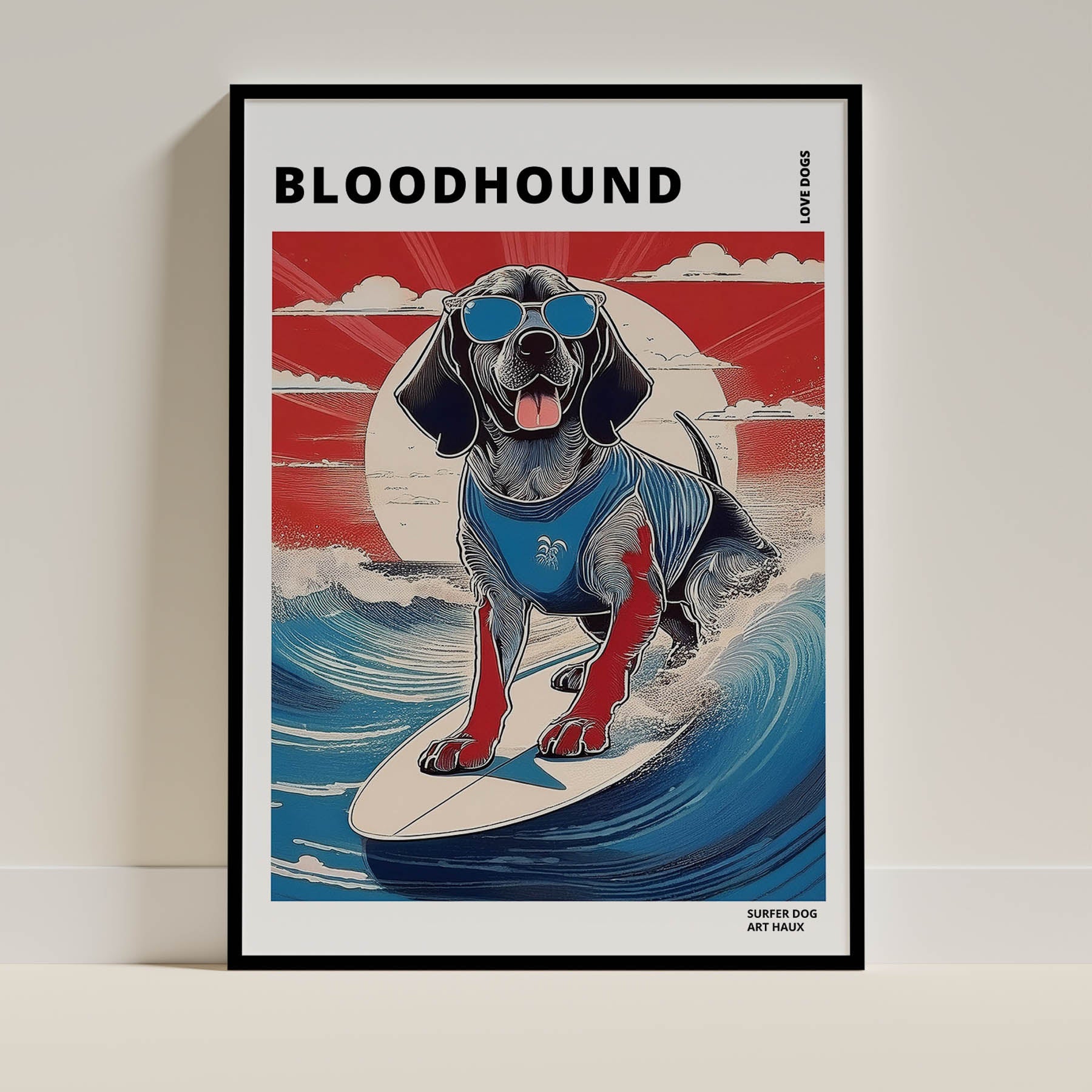 Blood Hound Hokosai Surfer Dogs 1 image 0