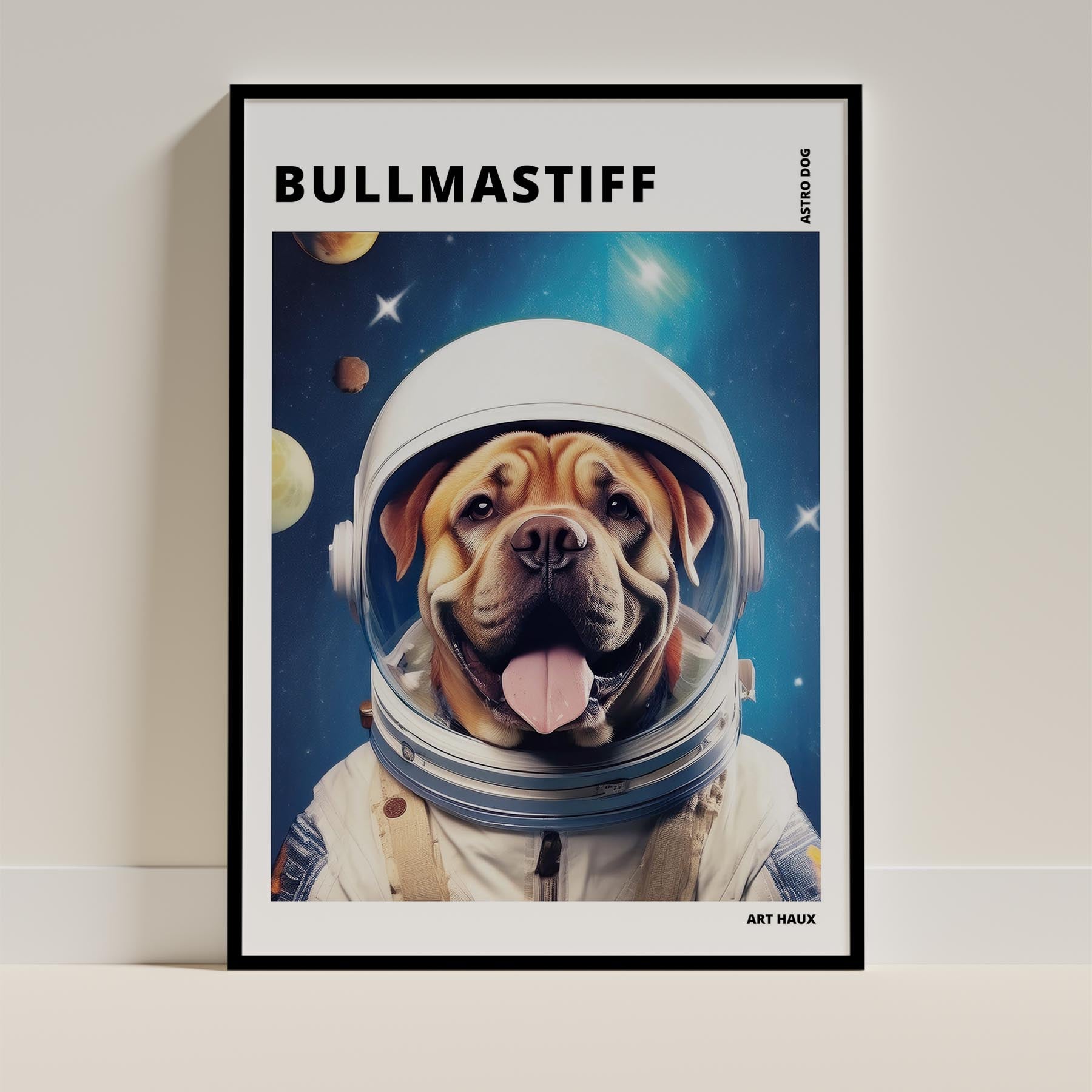 Bullmastiff Astronaut Dog Series with Text Astro Dog image 11