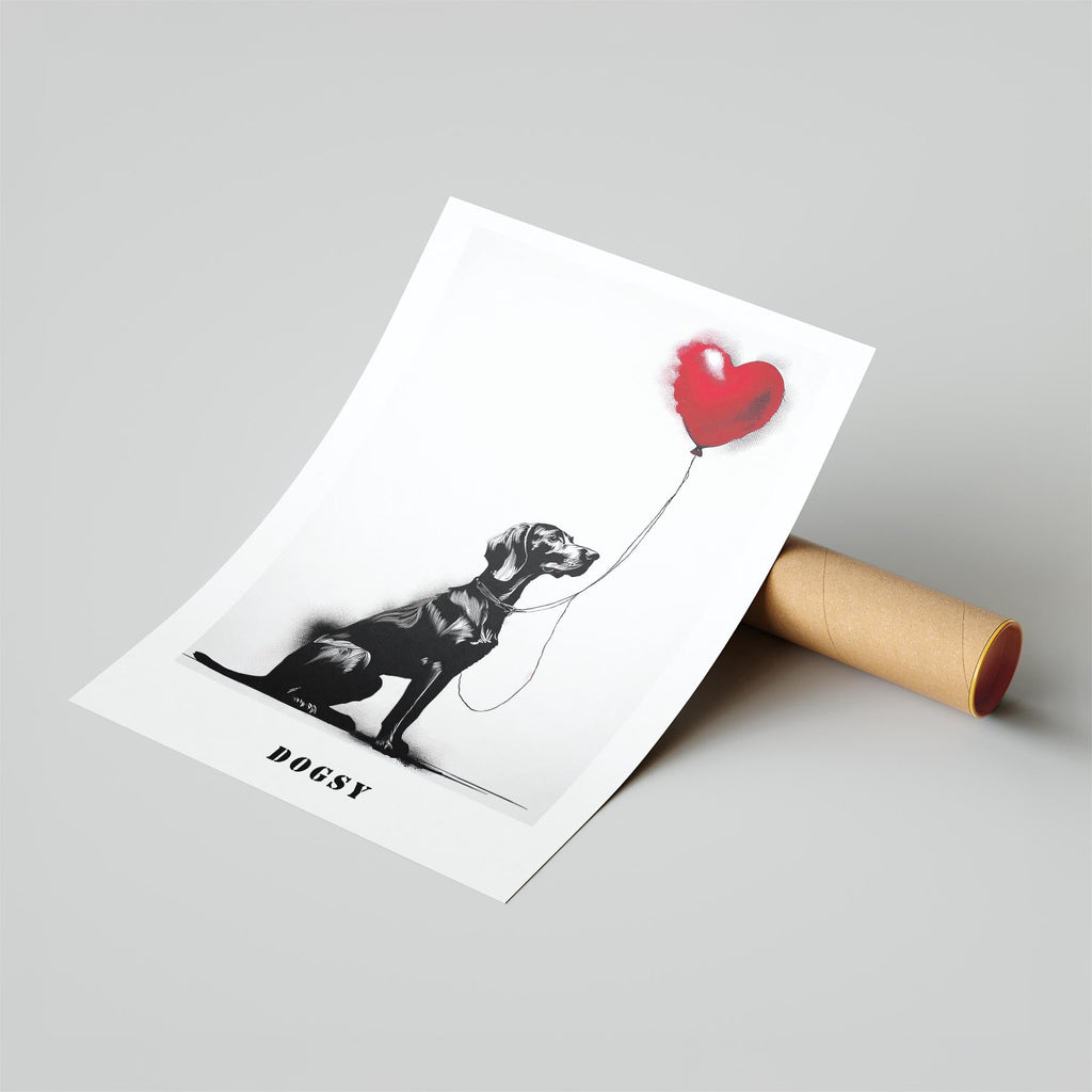 Hungarian Vizsla DOGSY Series inspired by the Art of Banksy with text Dogsy image 6