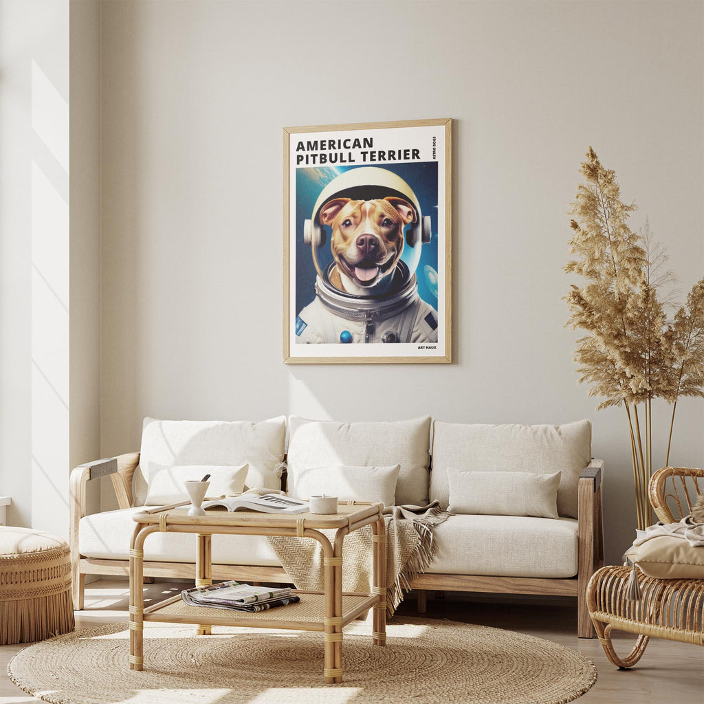 American Pitbull Terrier Astronaut Dog Series with Text Astro Dog image 2