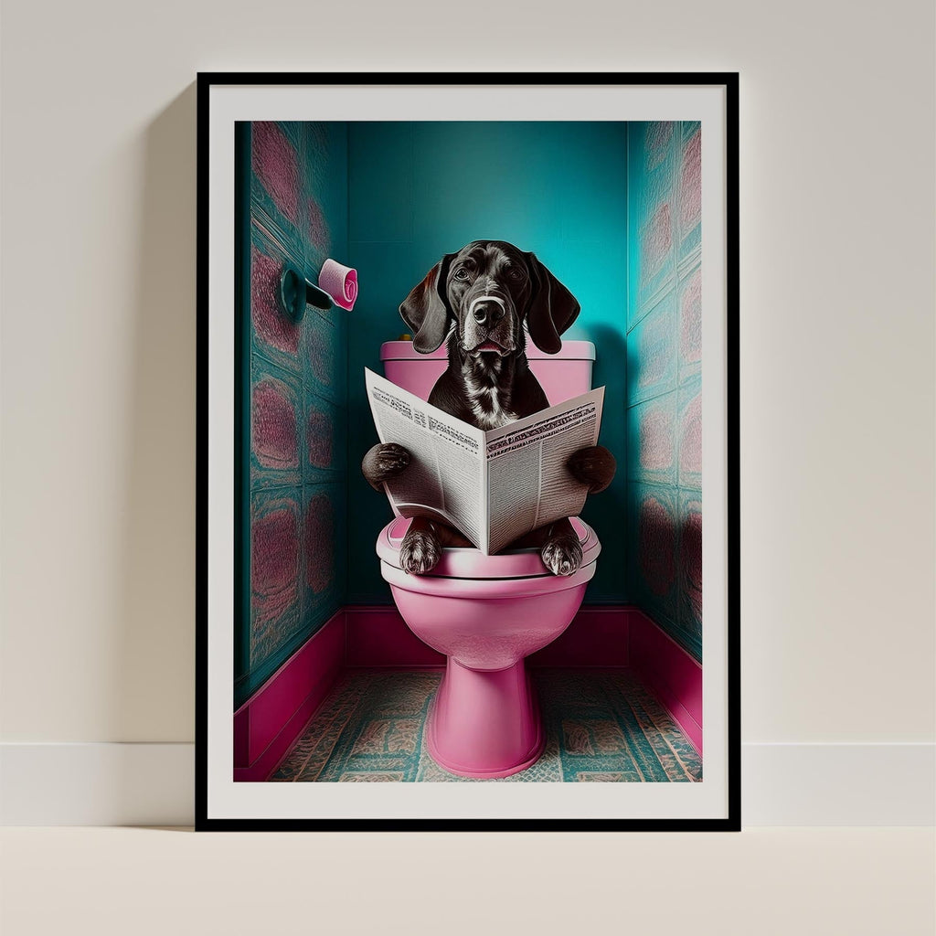 Hungarian Vizsla Toilet Dogs PInk and Turquise image 0