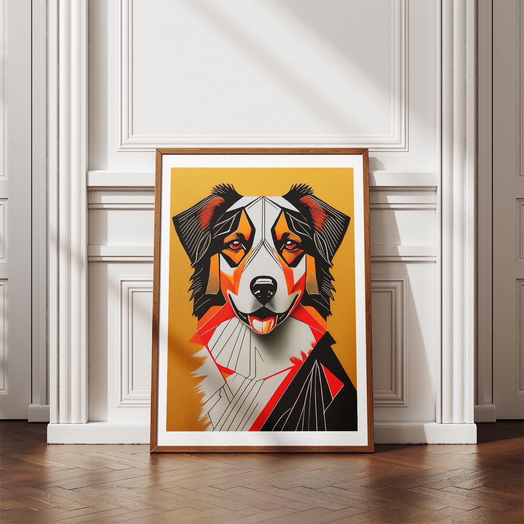 Australian Shepherd Geometric Orange Series image 4