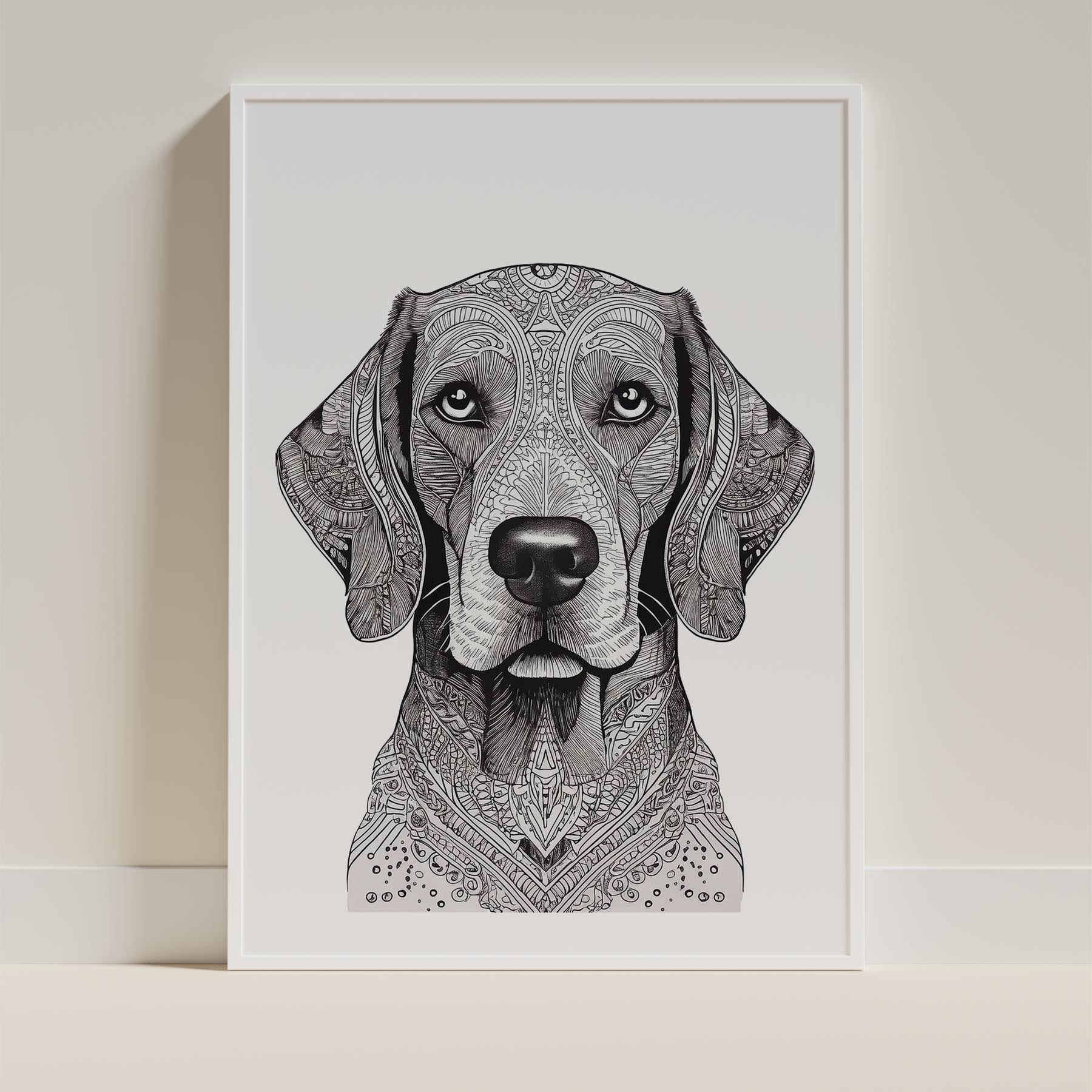 Gordon Setter Mandala Black and White Dog Series image 9