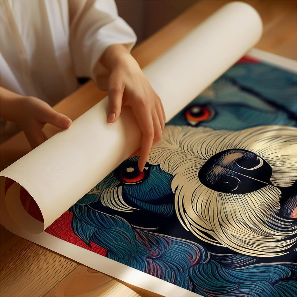 Cavoodle Hokusai Japanese Inspired Dog Series image 1