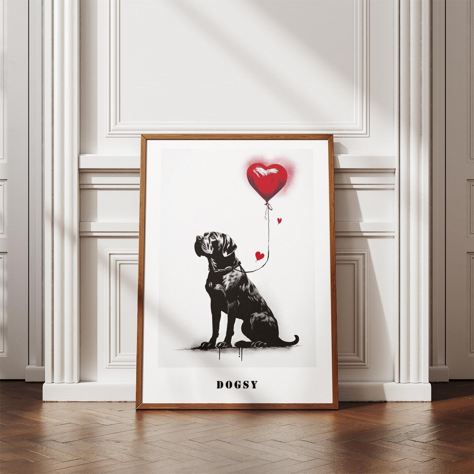 Dogue de Bordeaux DOGSY Series inspired by the Art of Banksy with text Dogsy image 4