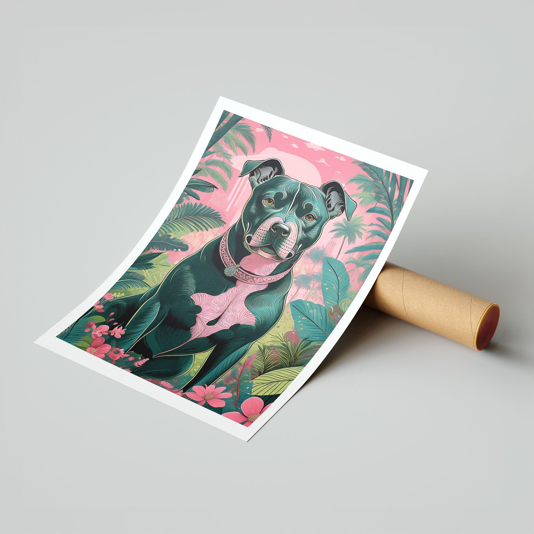 Staffordshire Bull Terrier Flowery Dog image 7