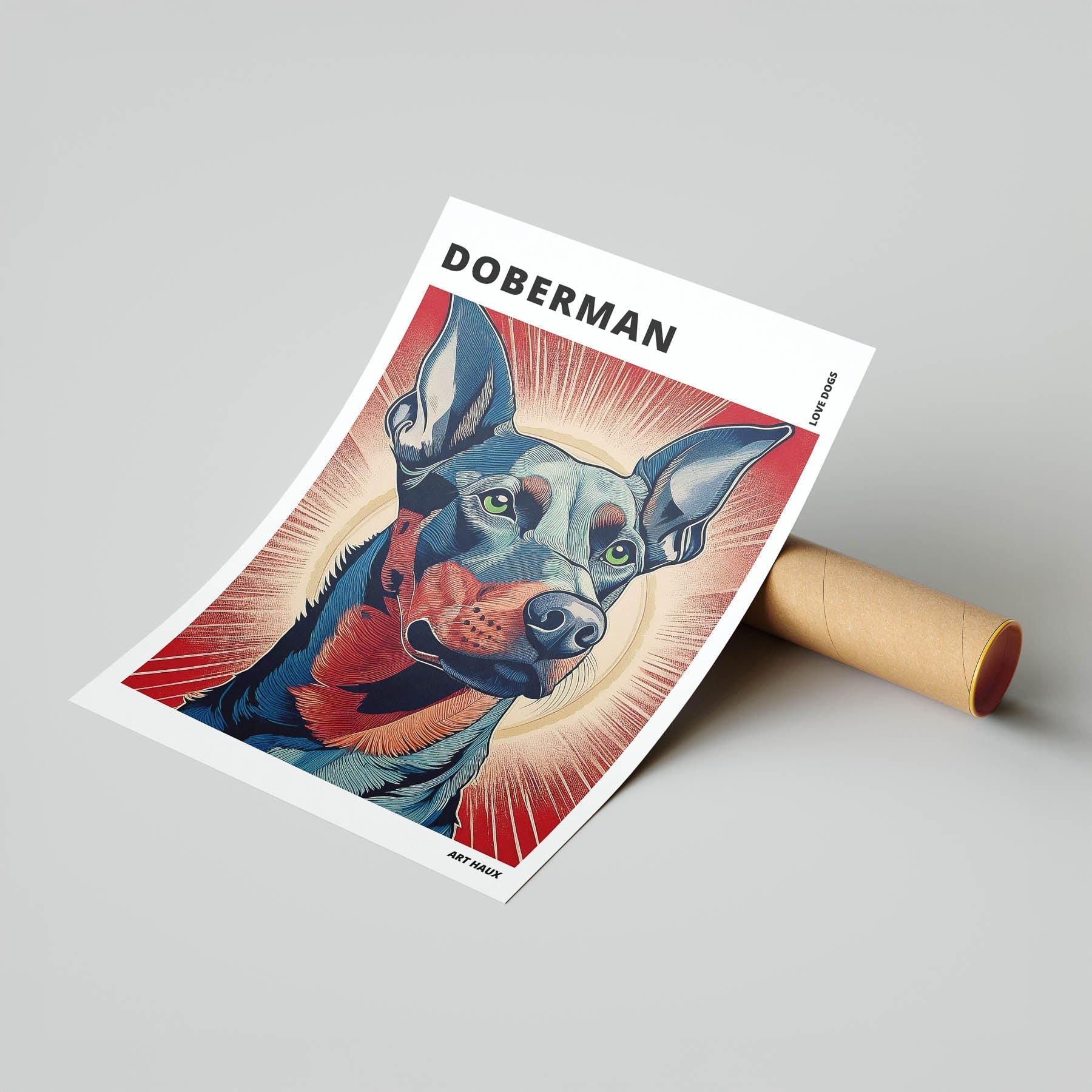 Doberman Hokusai Japanese Inspired Dog Series with Text image 6