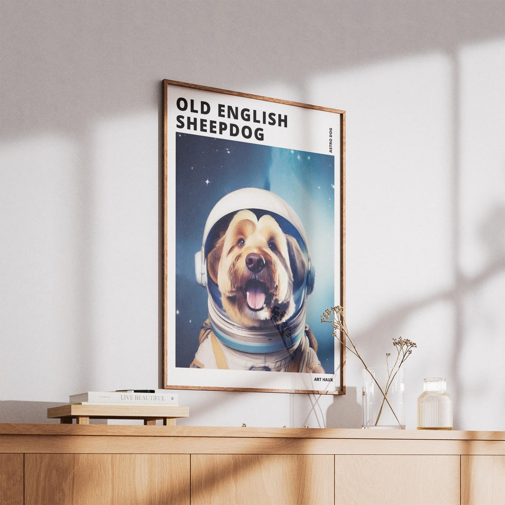 Old English Sheepdog Astronaut Dog Series with Text Astro Dog image 5