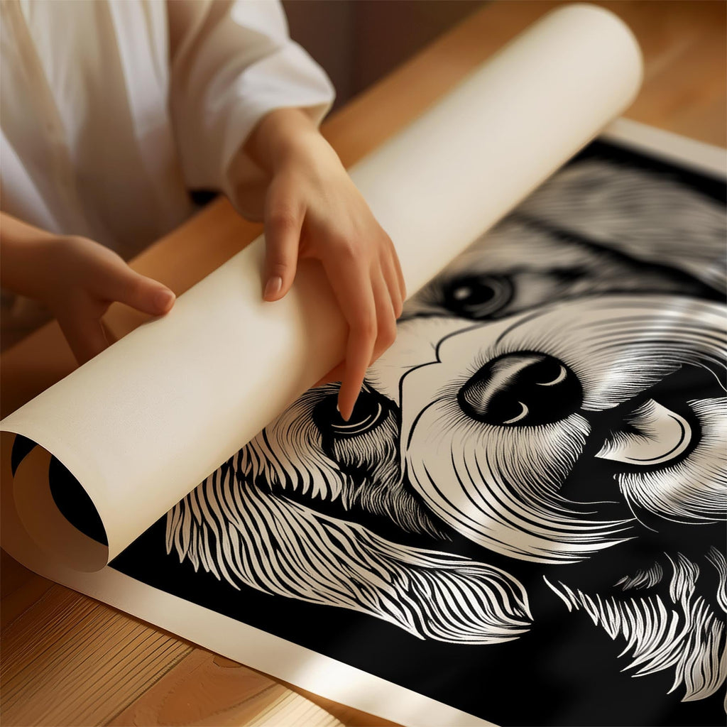 Bichon Frise Line Dog Series in Black and White image 1