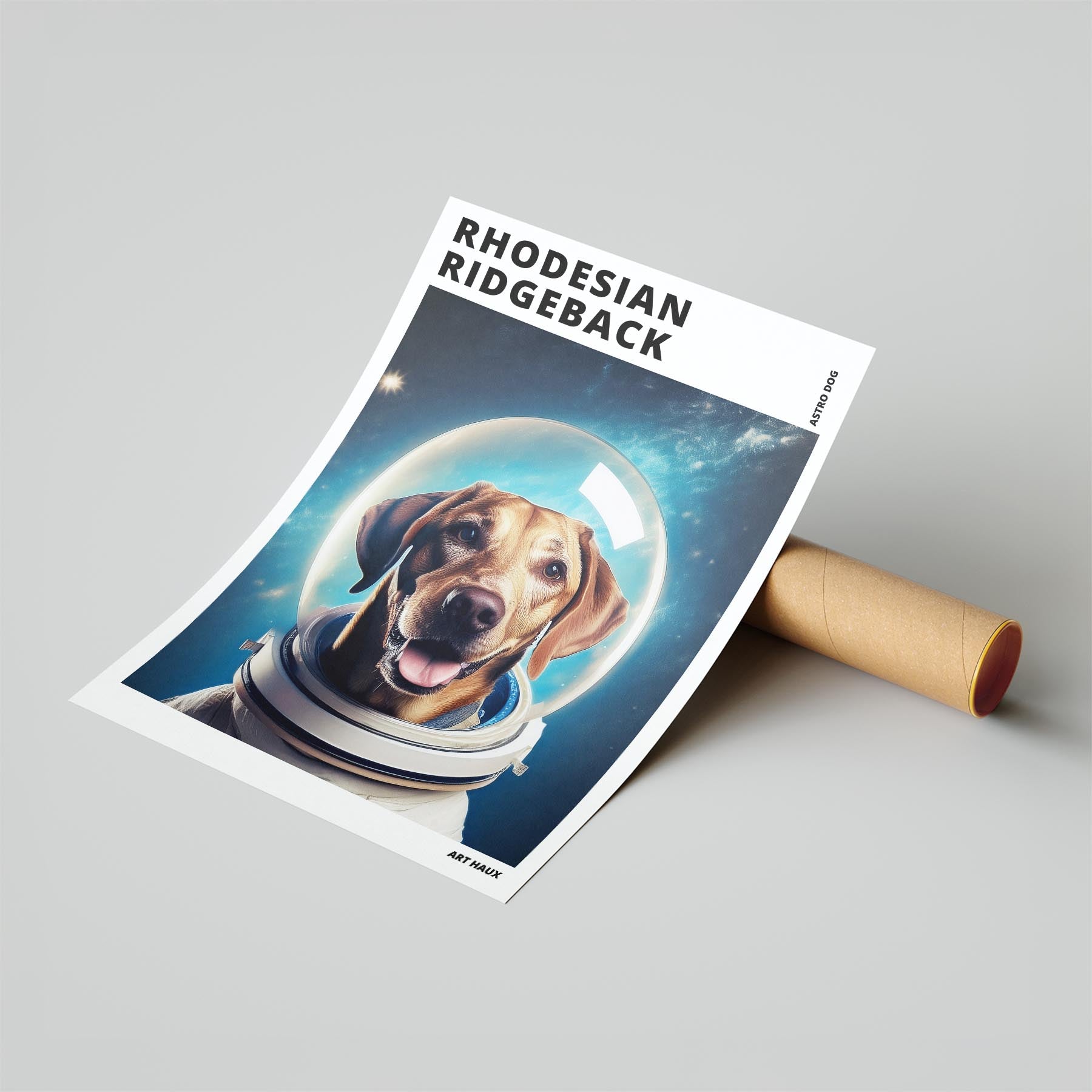 Rhoedesian Ridgeback Astronaut Dog Series with Text Astro Dog image 6