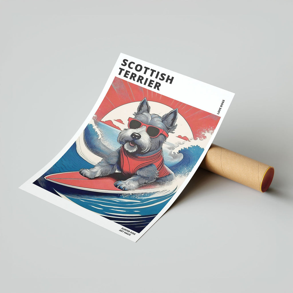 Scottish Terrier Hokosai Surfer Dogs 1 image 7