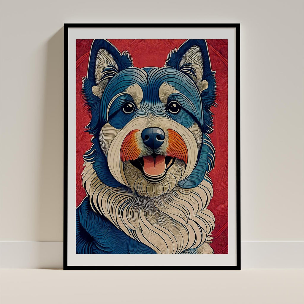 Australian Terrier Hokusai Japanese Inspired Dog Series image 0