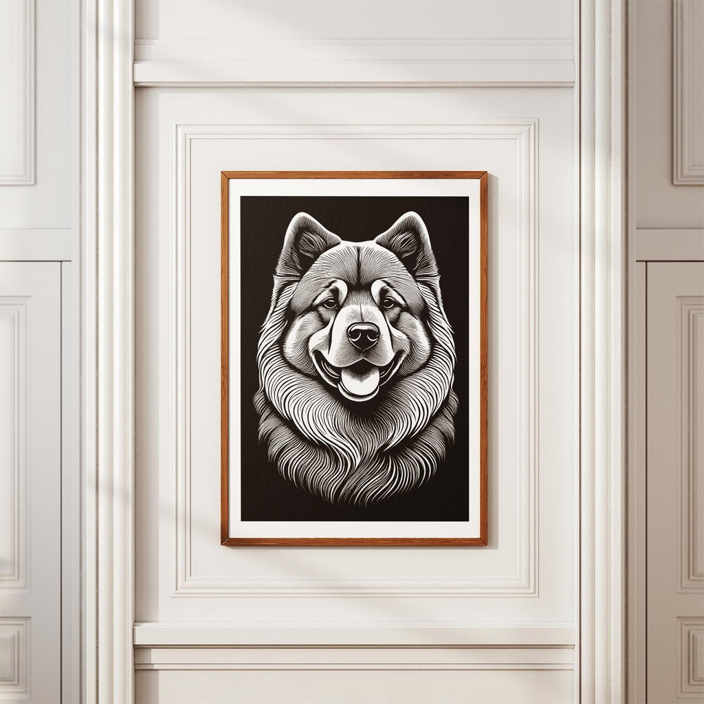 Chow Chow Line Dog Series in Black and White image 3