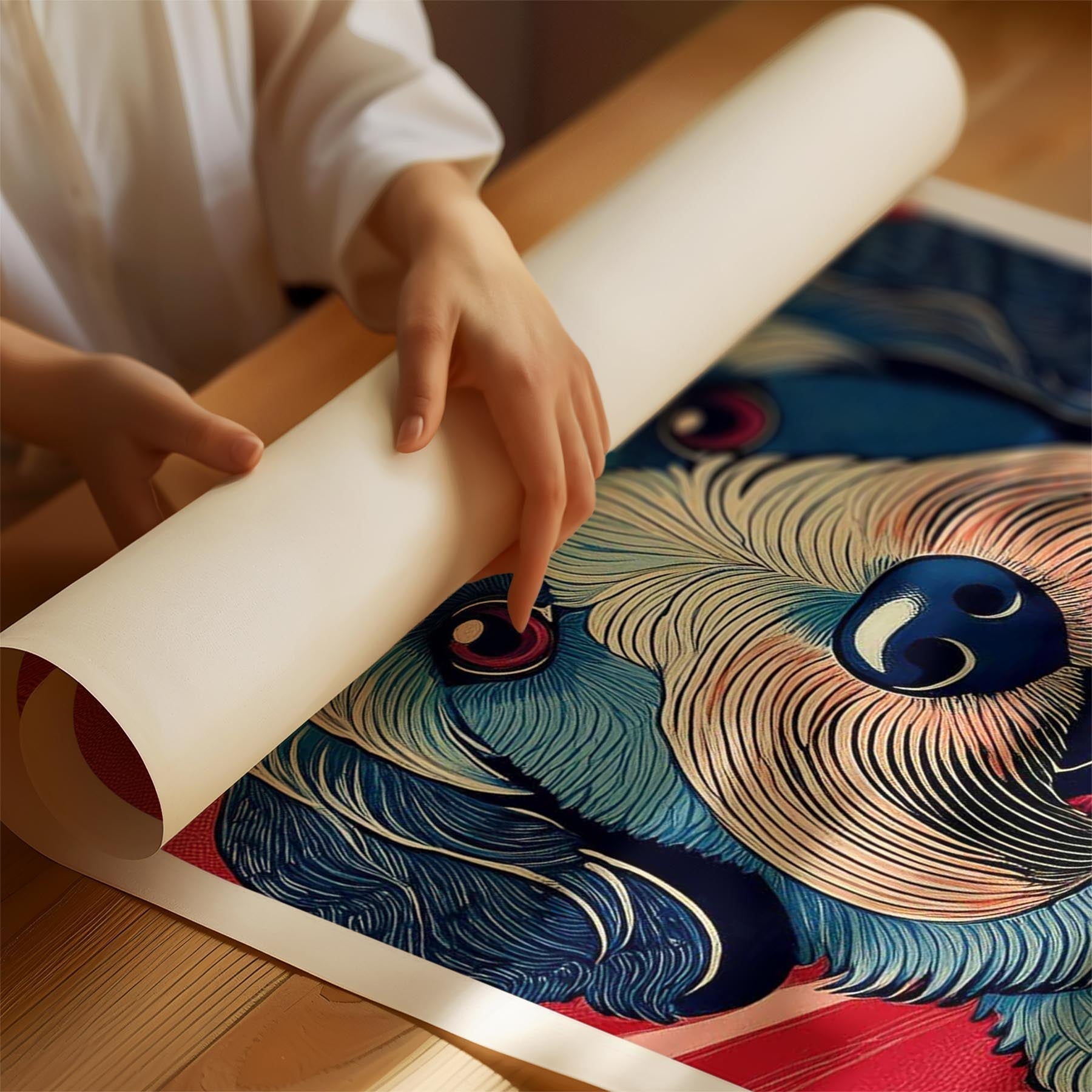 Groodle Hokusai Japanese Inspired Dog Series 1 image 1