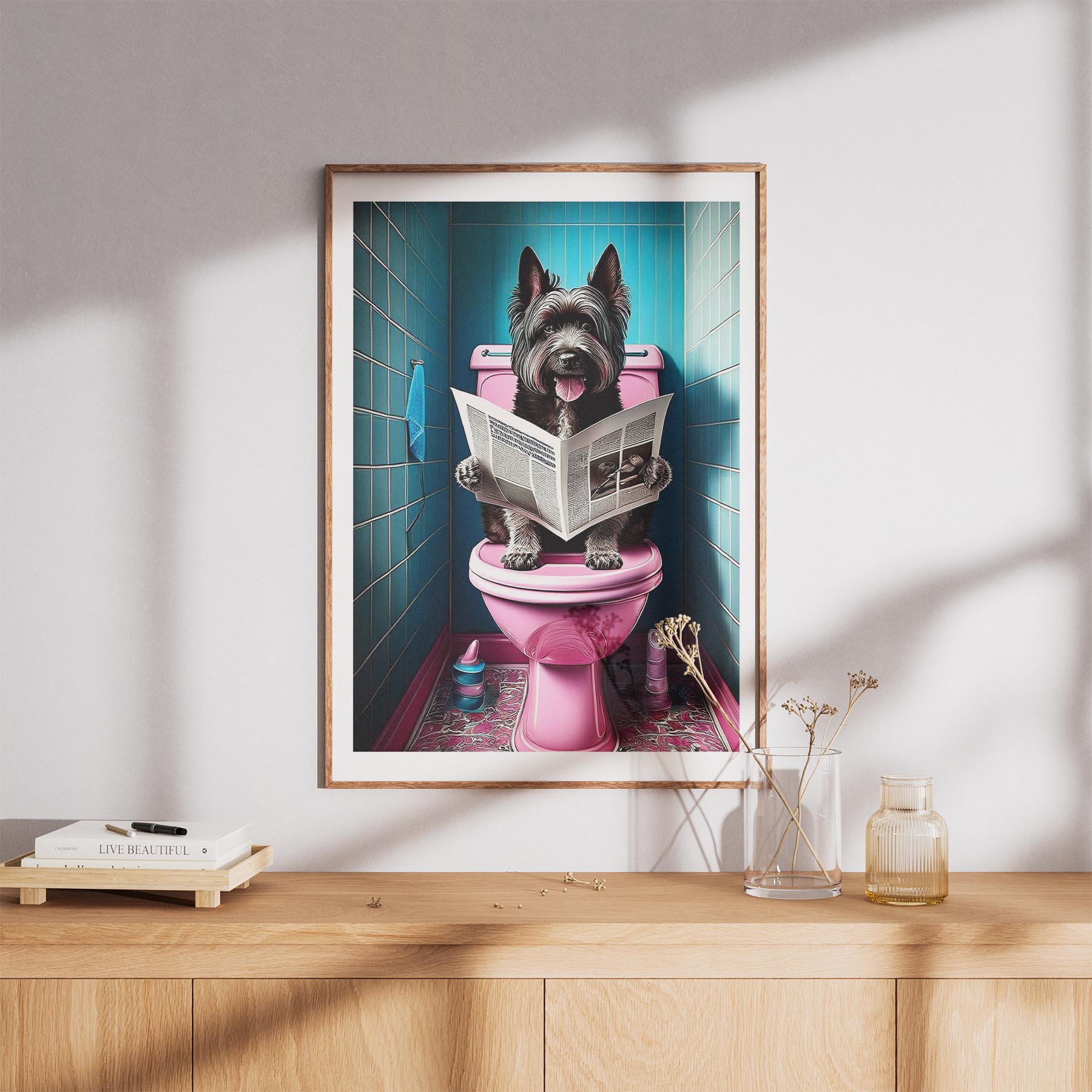 Smithfield Sheepdog Toilet Dogs PInk and Turquise image 8