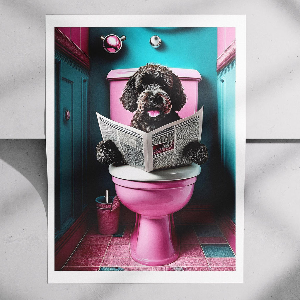 Spanish Water Dog Toilet Dogs PInk and Turquise image 7