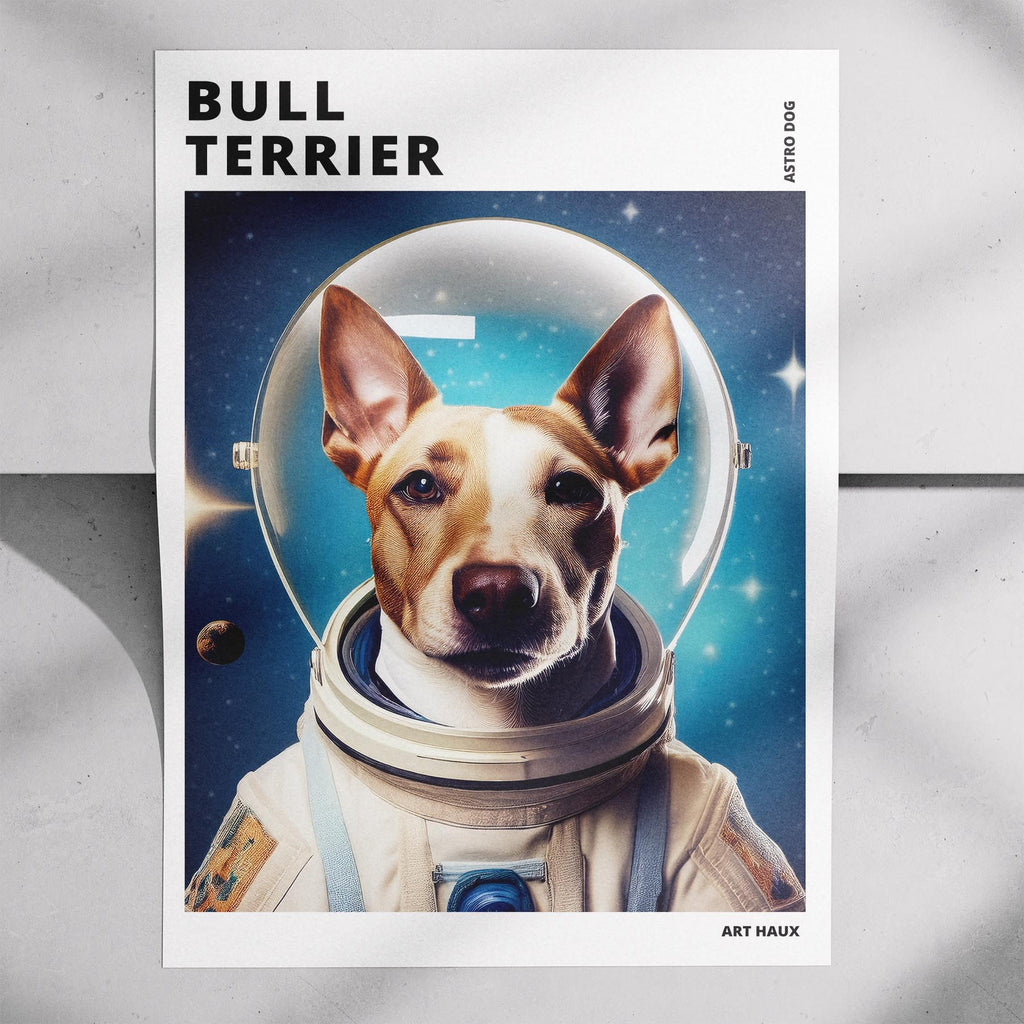 Bull Terrier Astronaut Dog Series with Text Astro Dog image 7