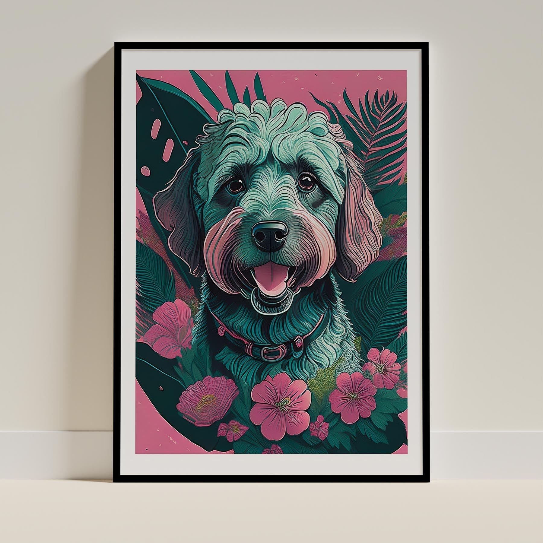 Groodle 2 Flowery Dog image 0