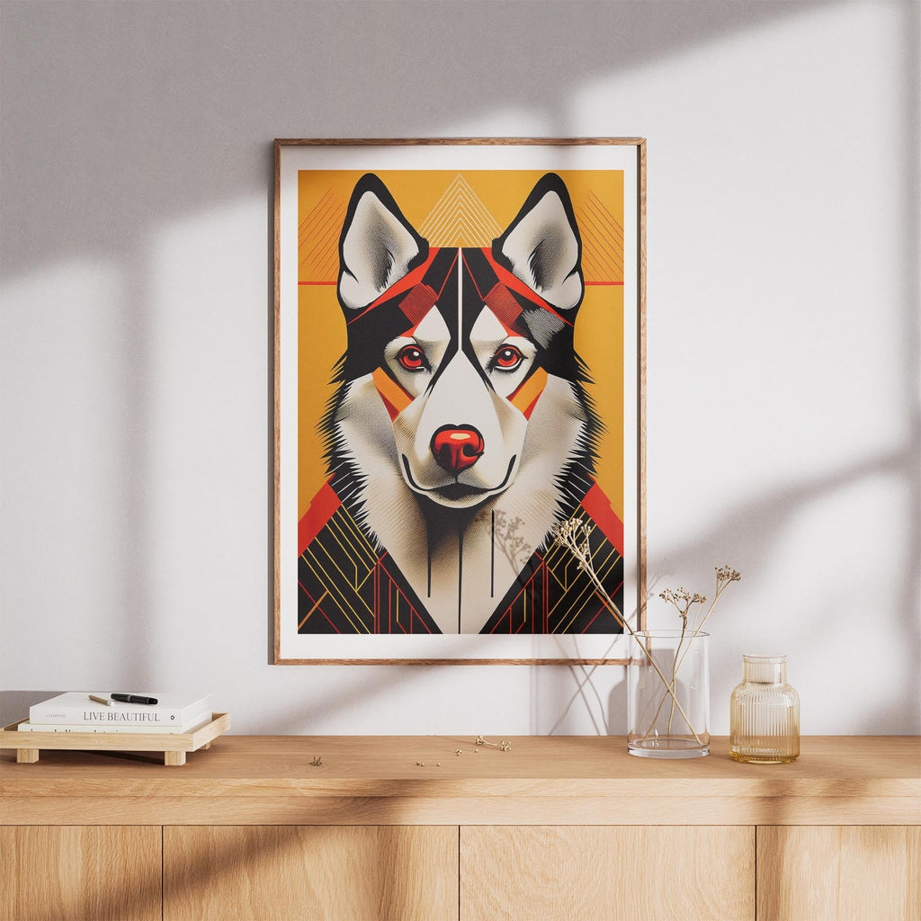 Siberian Husky Geometric Orange Series image 8