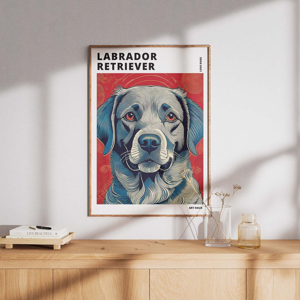 Labrador Retriever Hokusai Japanese Inspired Dog Series with Text image 7