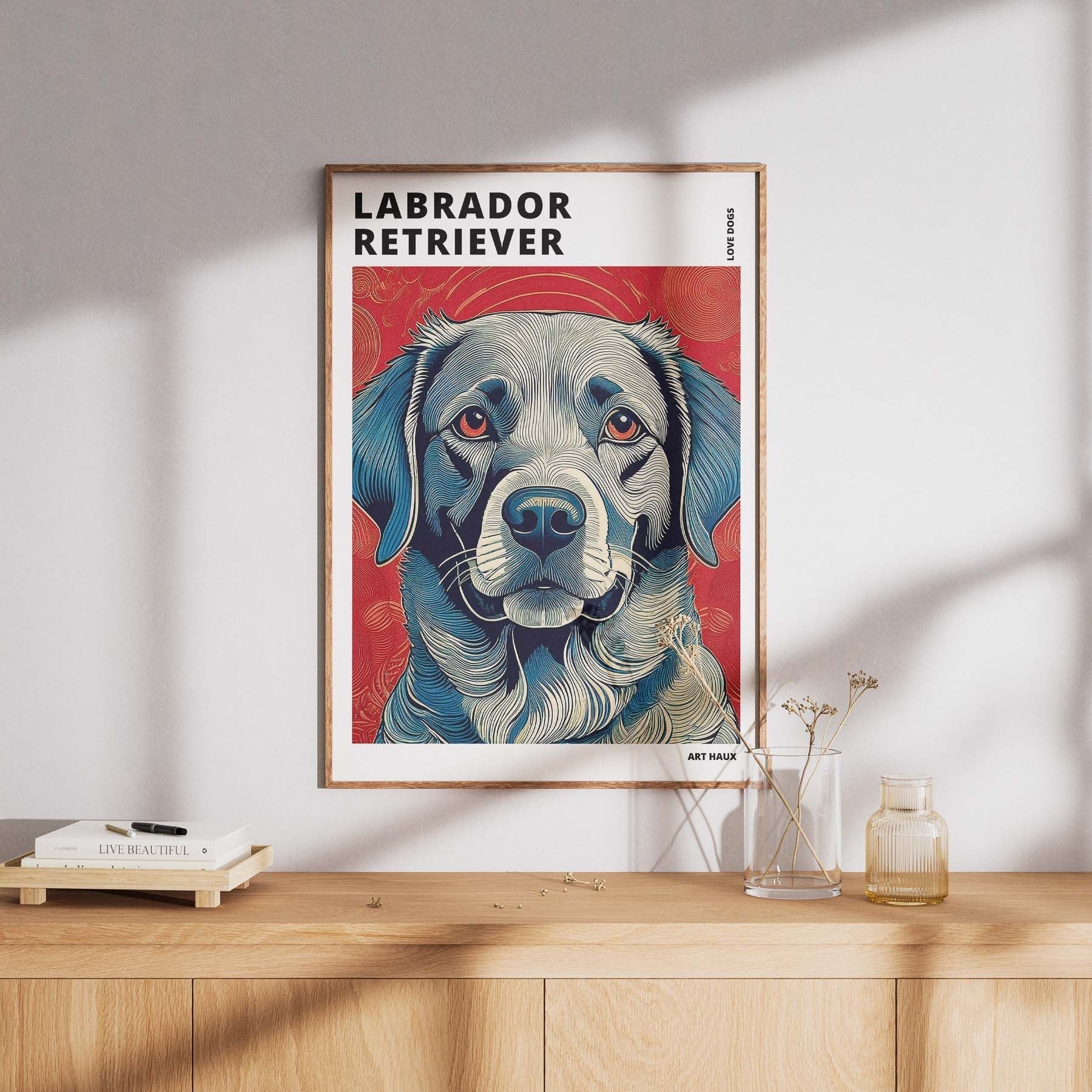 Labrador Retriever Hokusai Japanese Inspired Dog Series with Text image 7