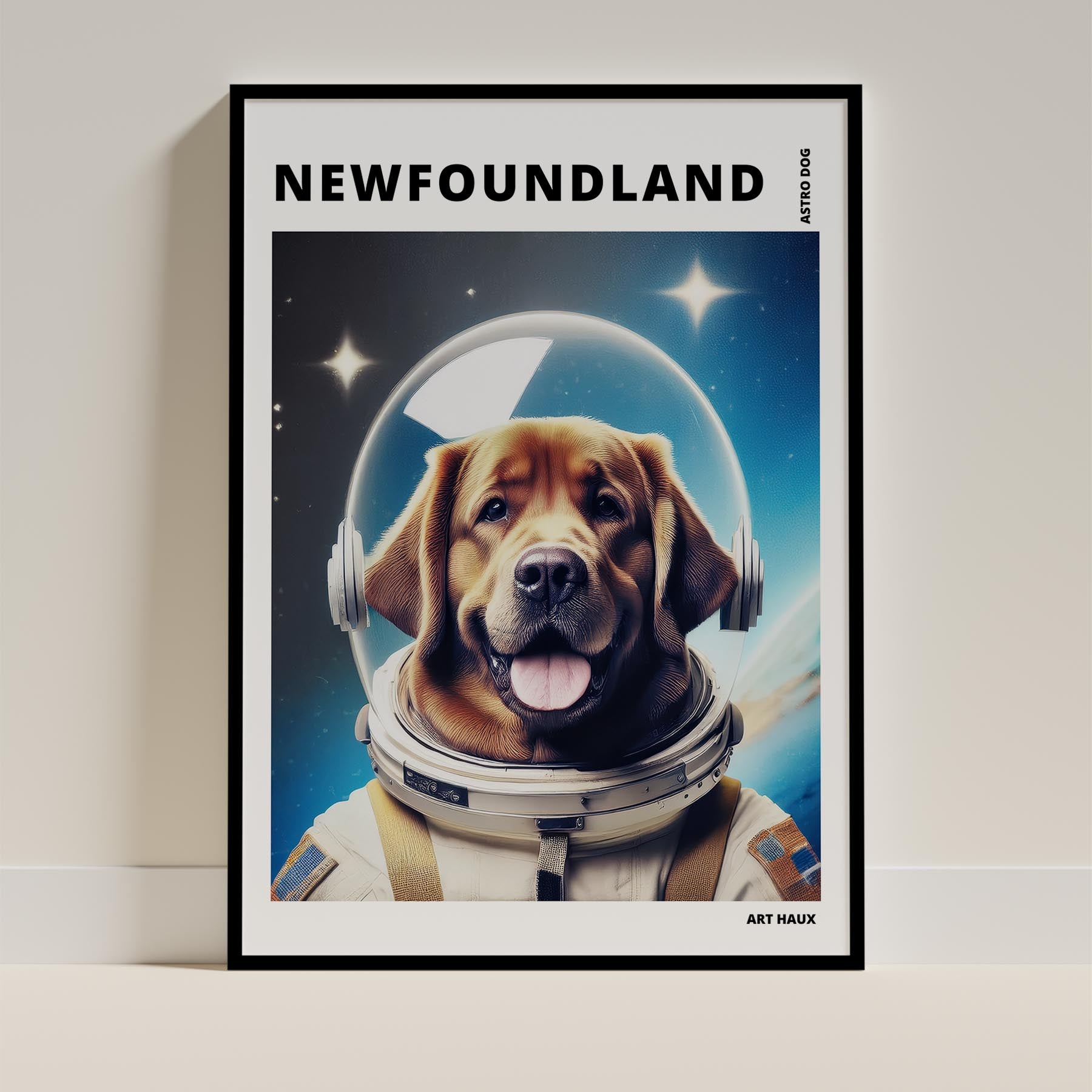 Newfoundland Astronaut Dog Series with Text Astro Dog image 0