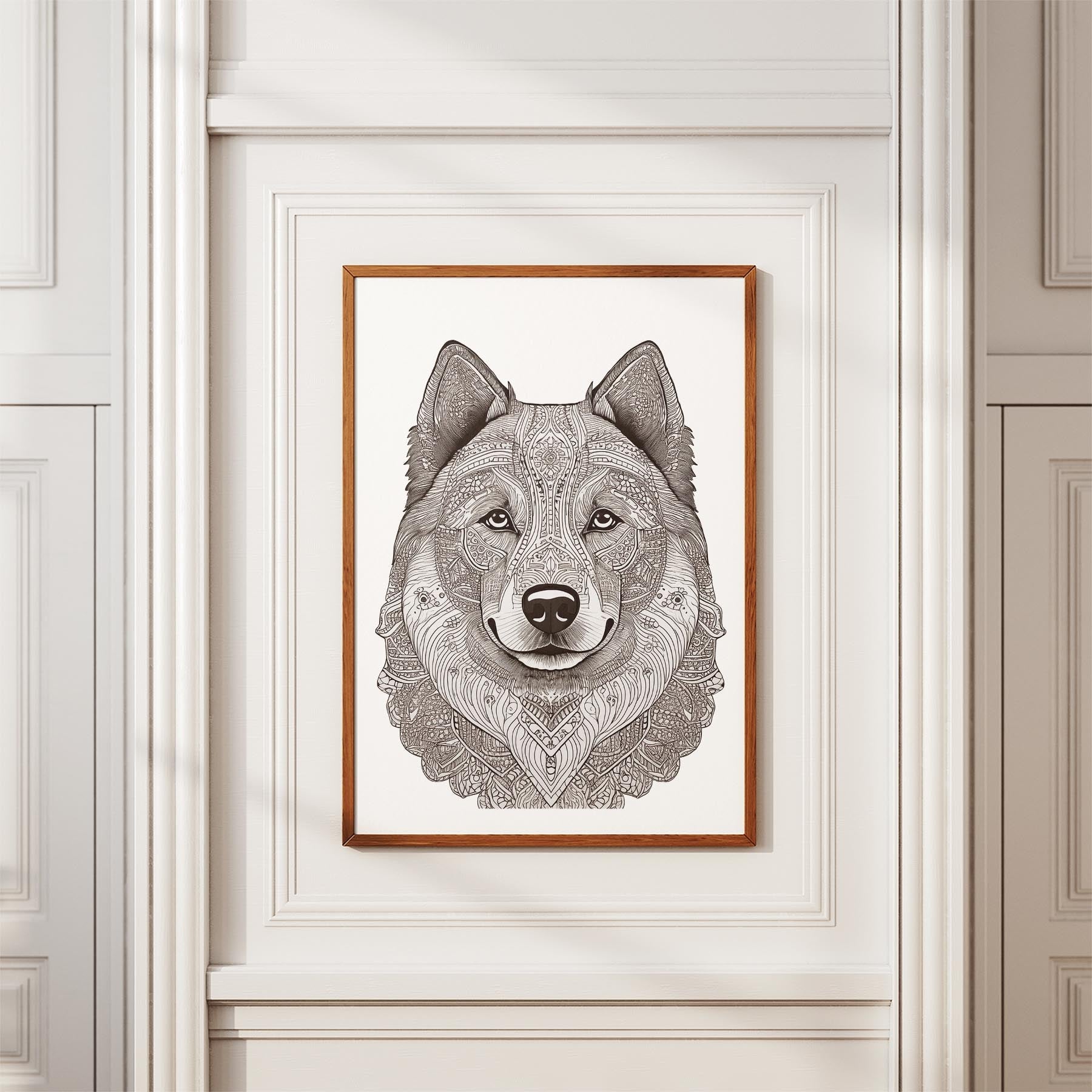 Samoyed Mandala Black and White Dog Series image 3