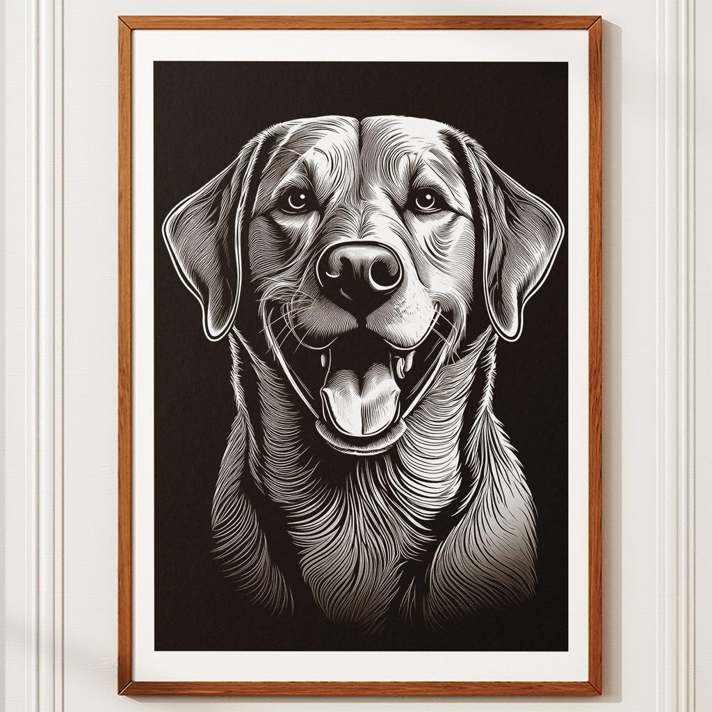 Labrador Retriever Line Dog Series in Black and White image 10