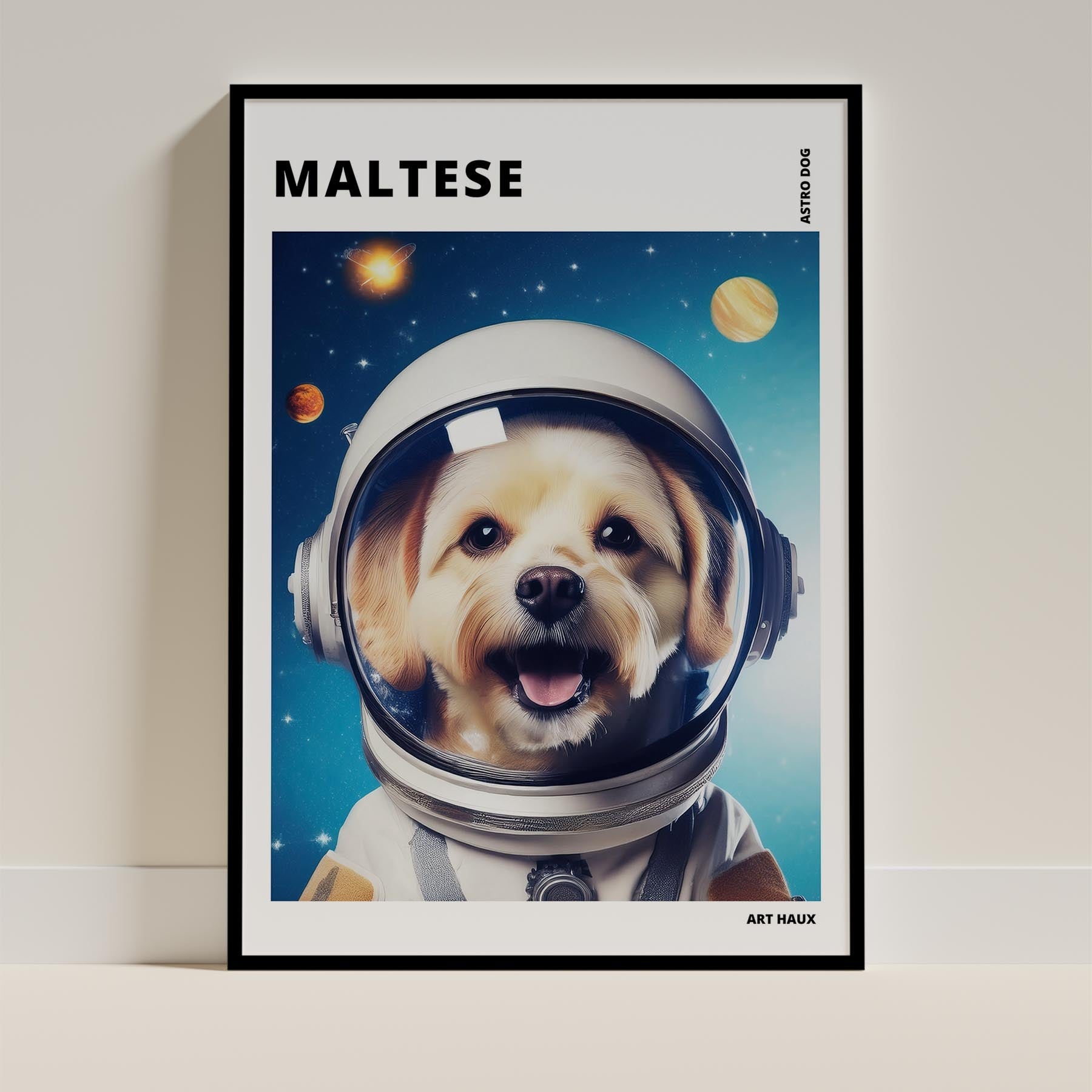 Maltese Astronaut Dog Series with Text Astro Dog image 11