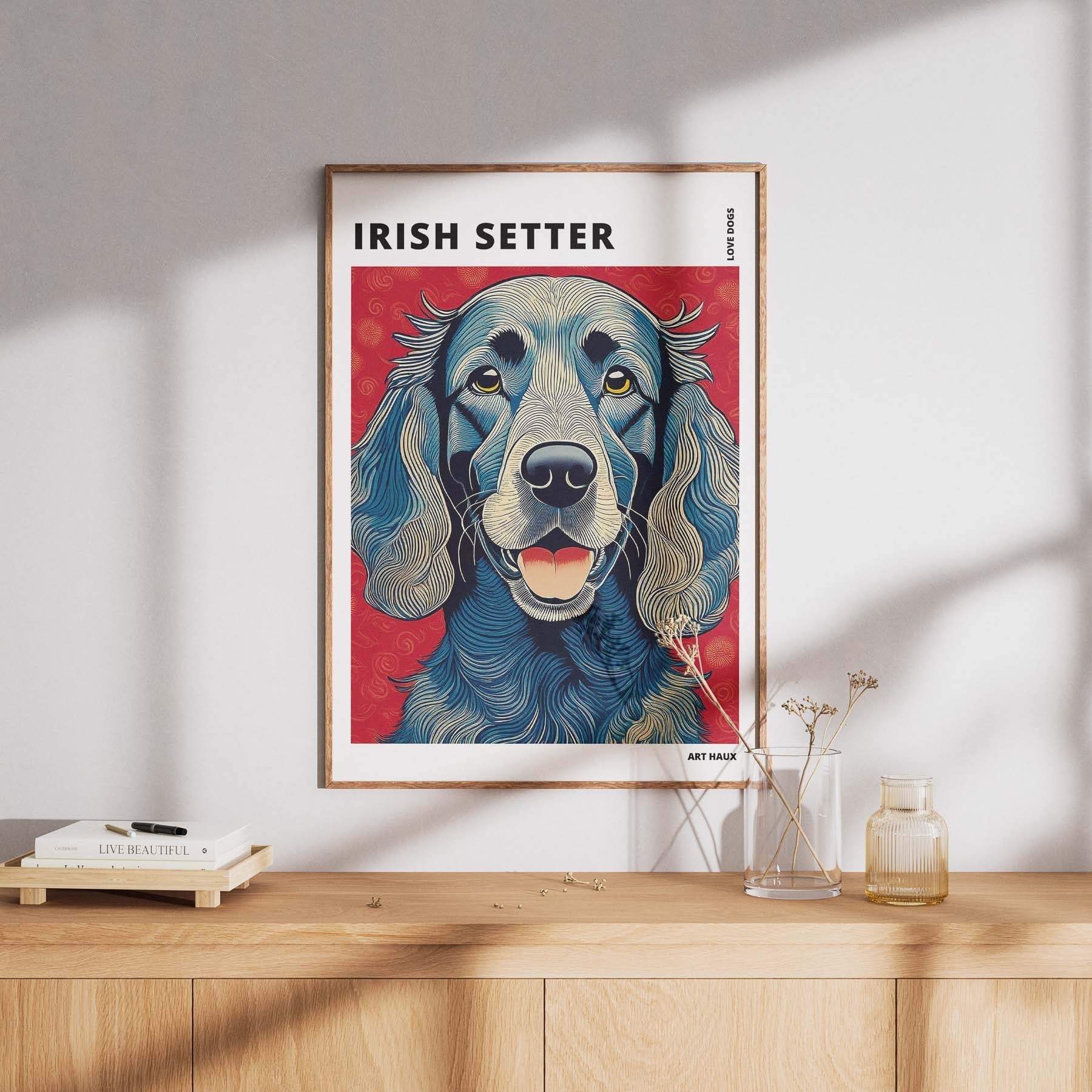Irish Setter Hokusai Japanese Inspired Dog Series with Text image 7