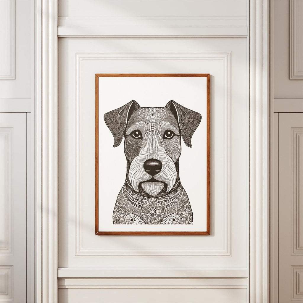 Fox Terrier Mandala Black and White Dog Series image 3