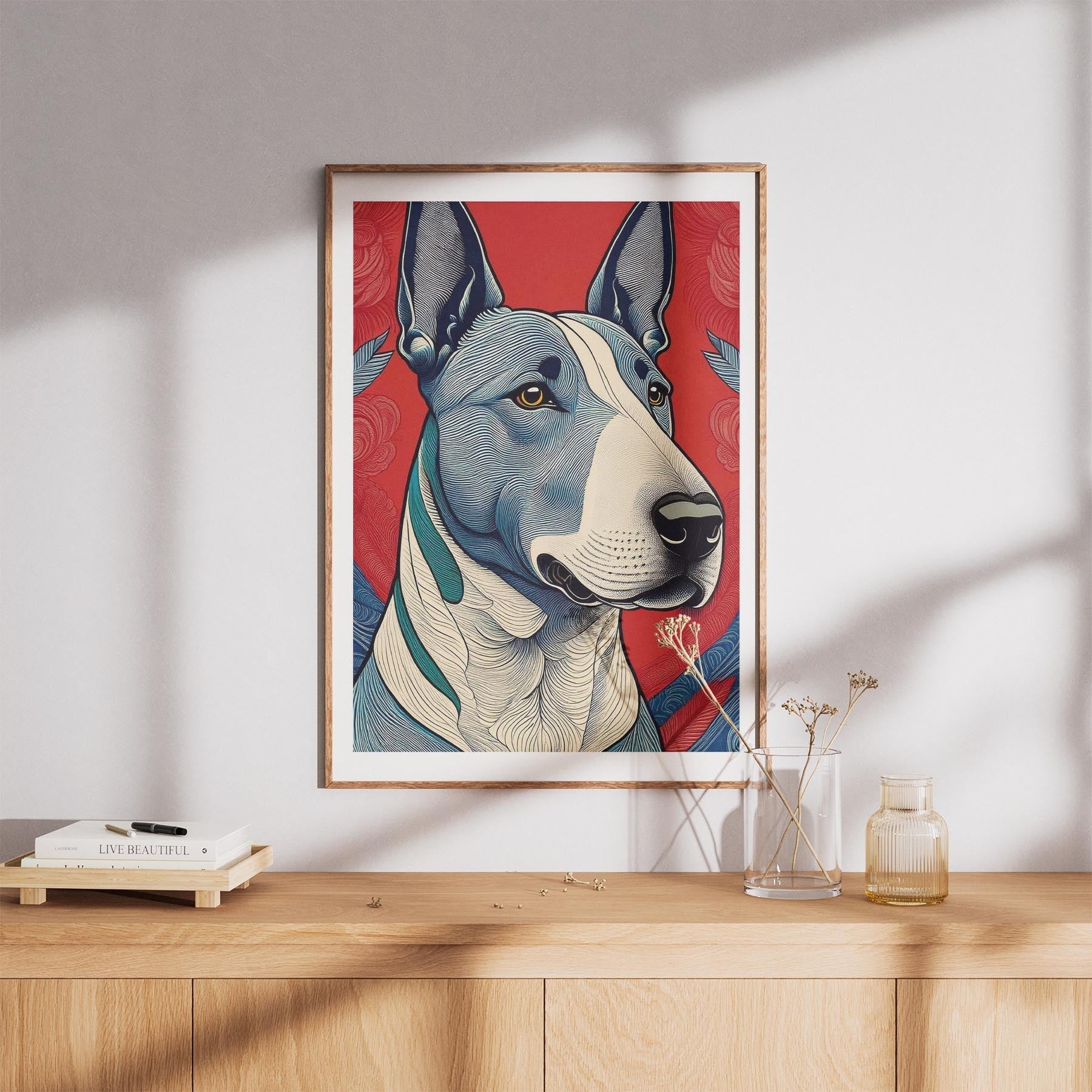 Bull Terrier Hokusai Japanese Inspired Dog Series 5 image 8