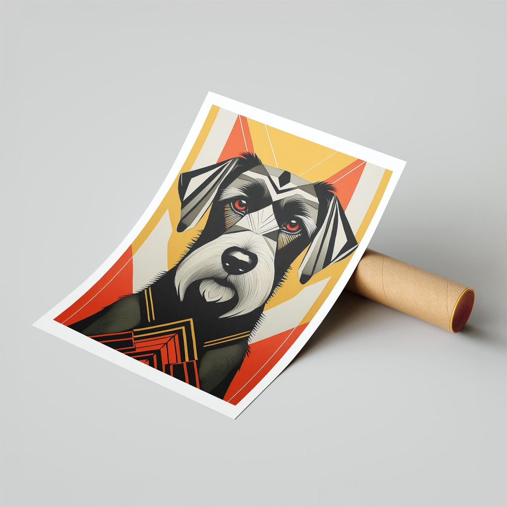 Black Russian Terrier Geometric Orange Series image 6