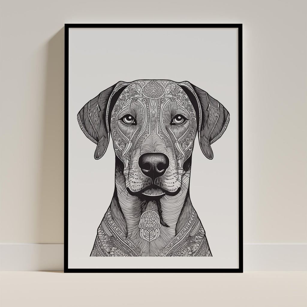 Rhoedesian Ridgeback Mandala Black and White Dog Series image 0