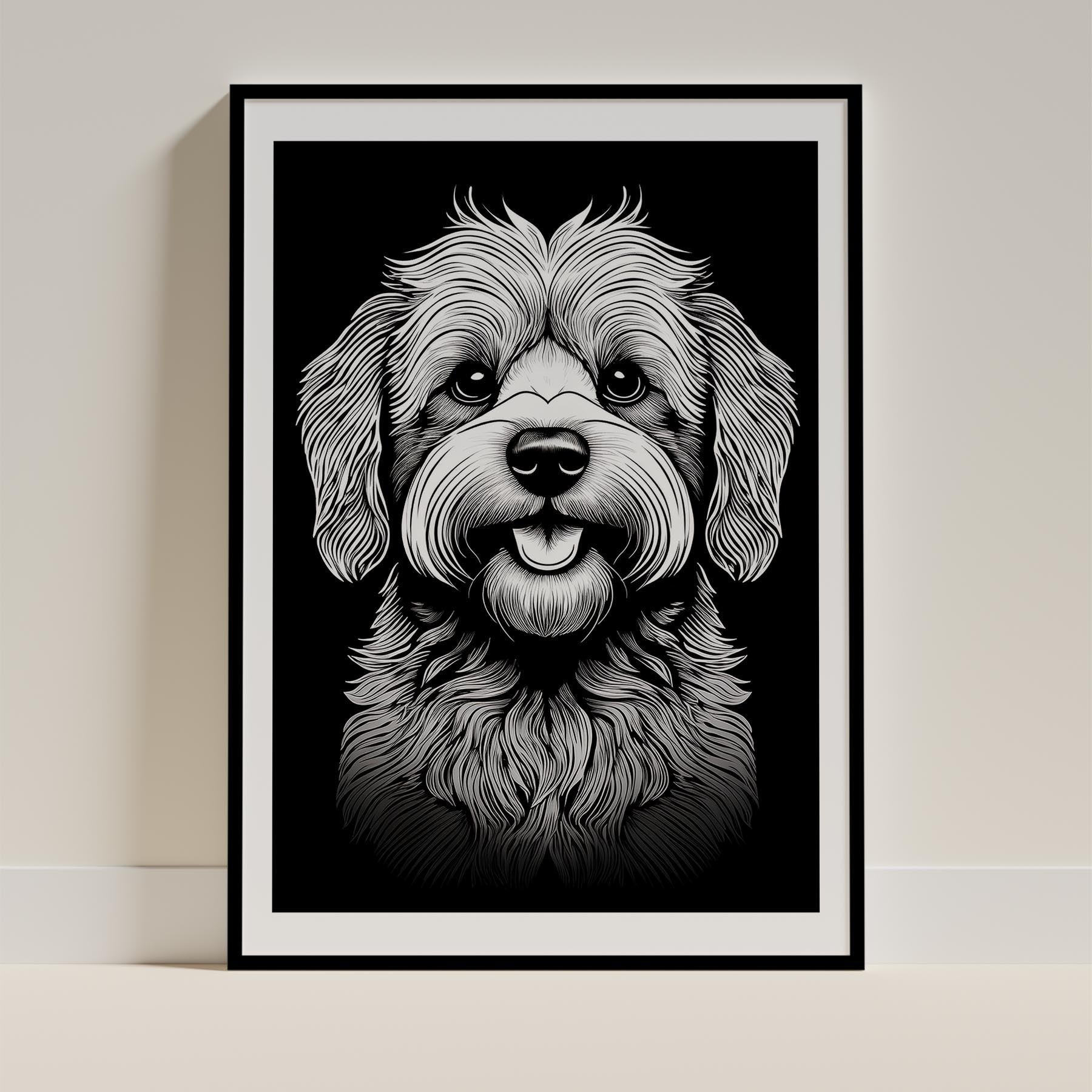 Bichon Frise Line Dog Series in Black and White image 0