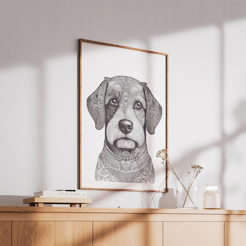 Havanese Mandala Black and White Dog Series image 5