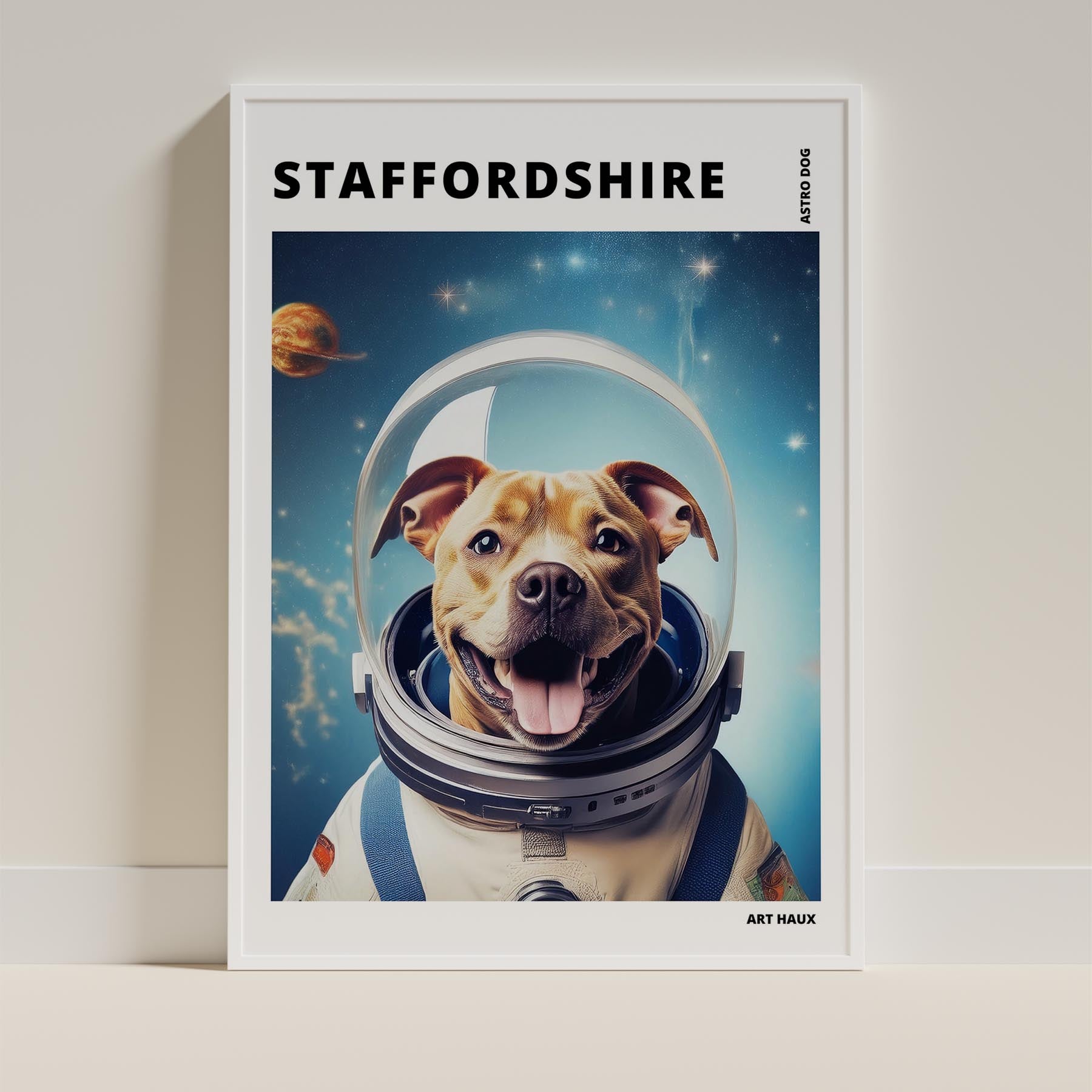 Staffordshire Bull Terrier Astronaut Dog Series with Text Astro Dog image 9
