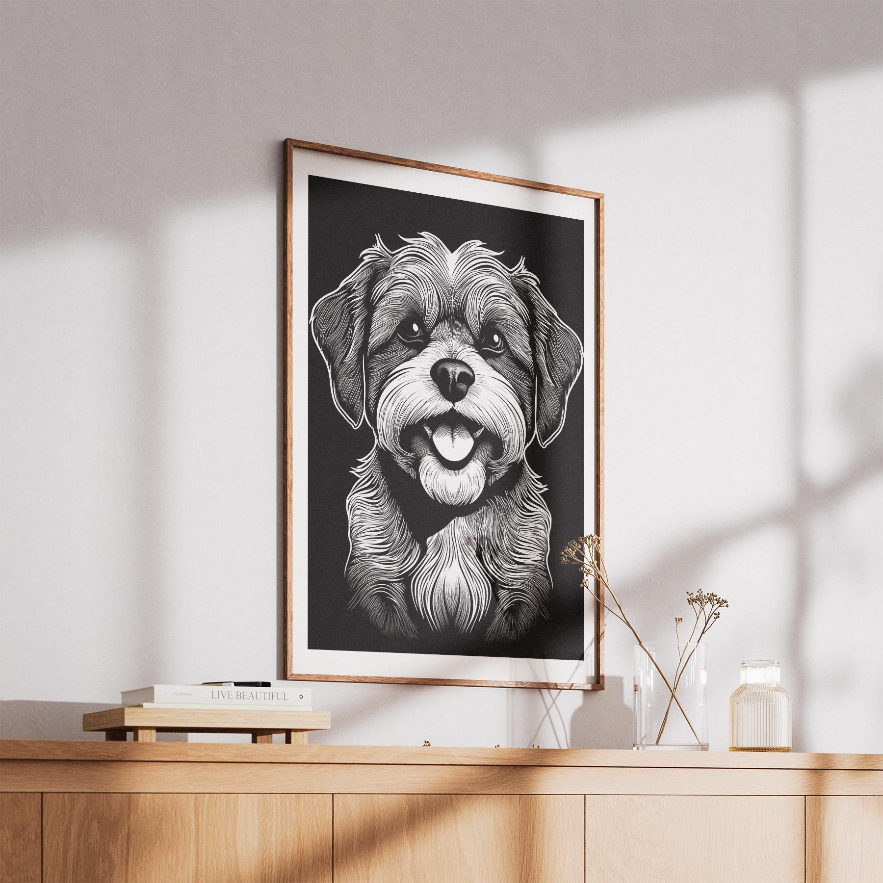 Shih Tzu Line Dog Series in Black and White image 5
