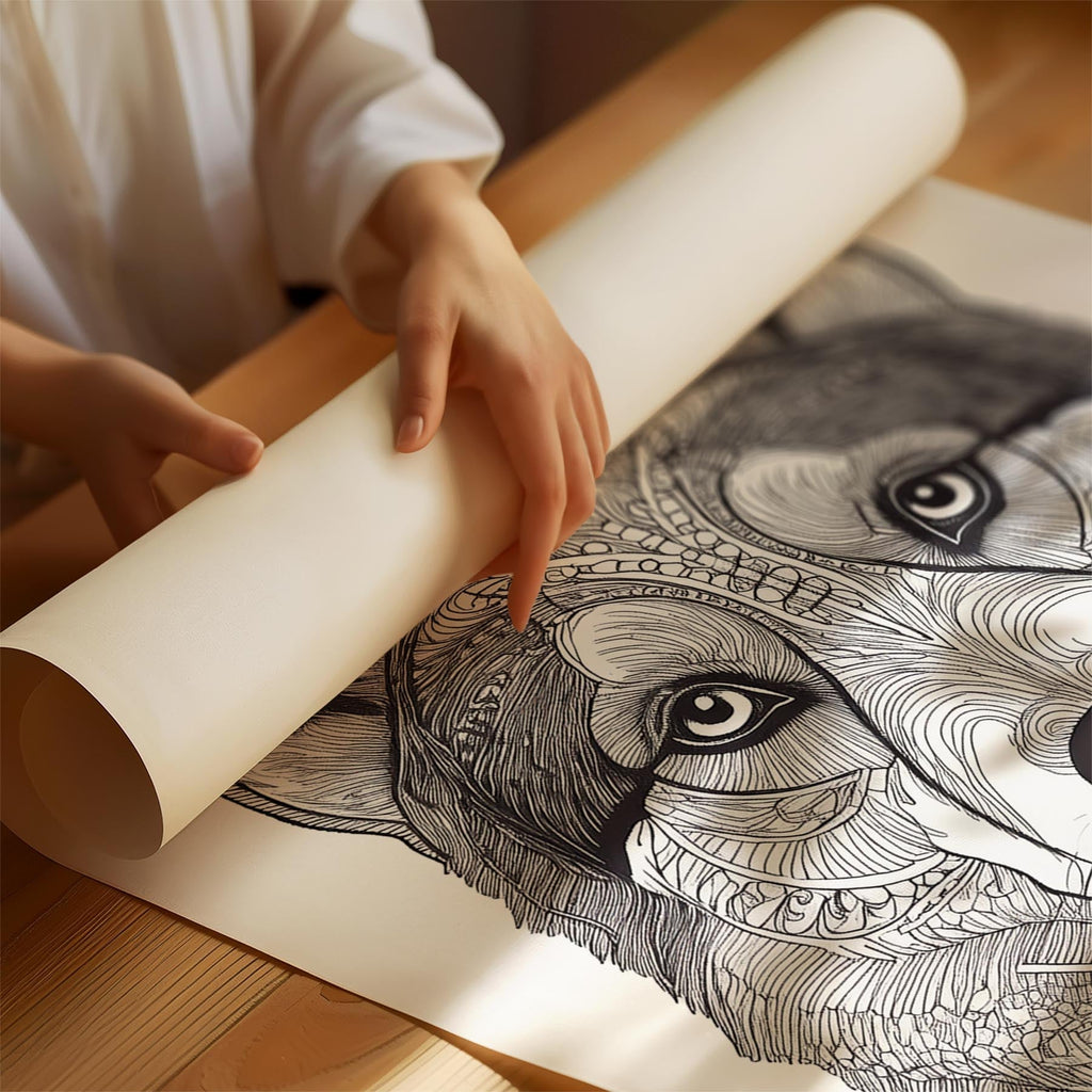 Siberian Husky Mandala Black and White Dog Series image 1