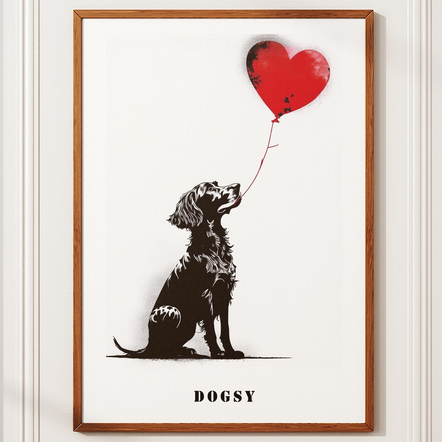 English Setter DOGSY Series inspired by the Art of Banksy with text Dogsy image 10