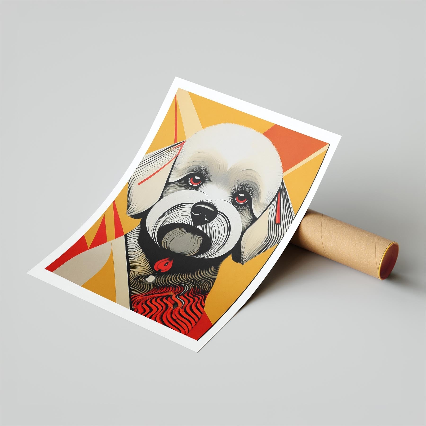 Bichon Frise Geometric Orange Series image 6