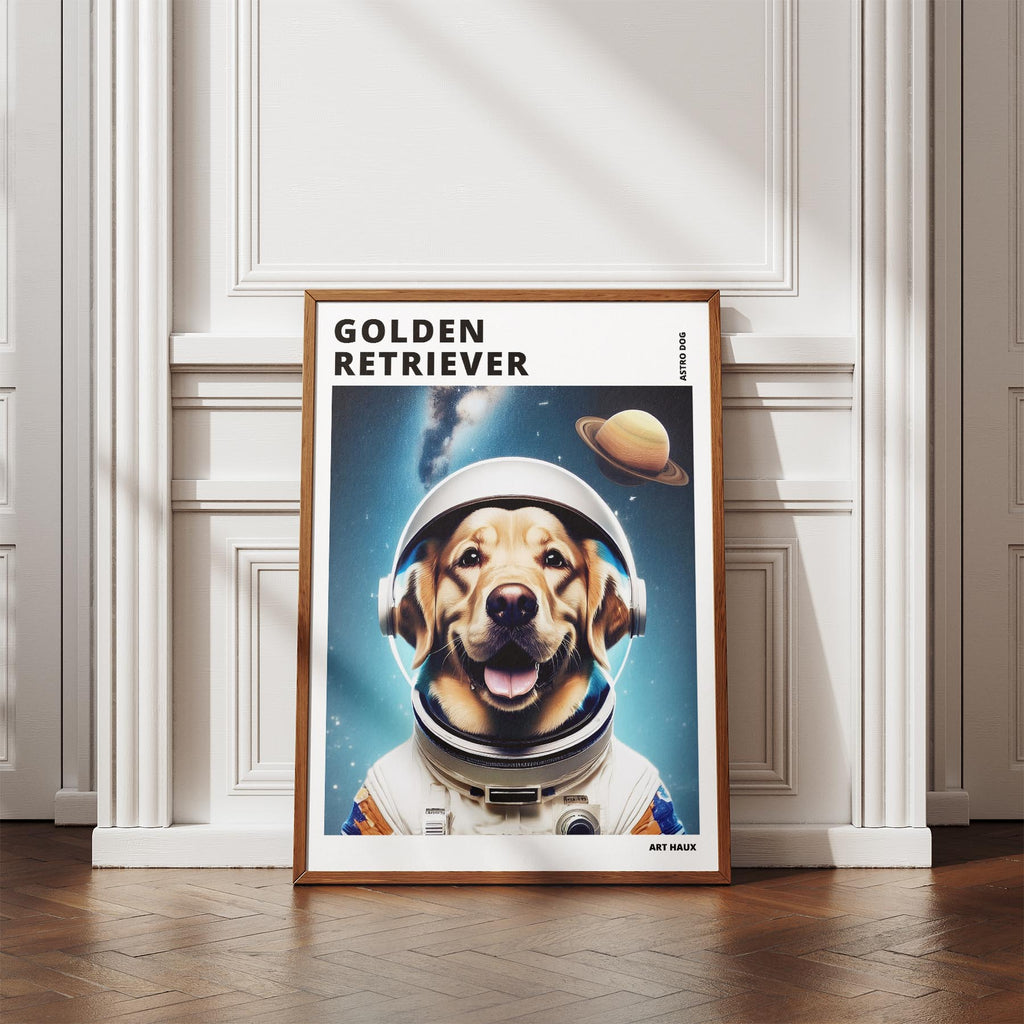 Golden Retriever Astronaut Dog Series with Text Astro Dog image 4