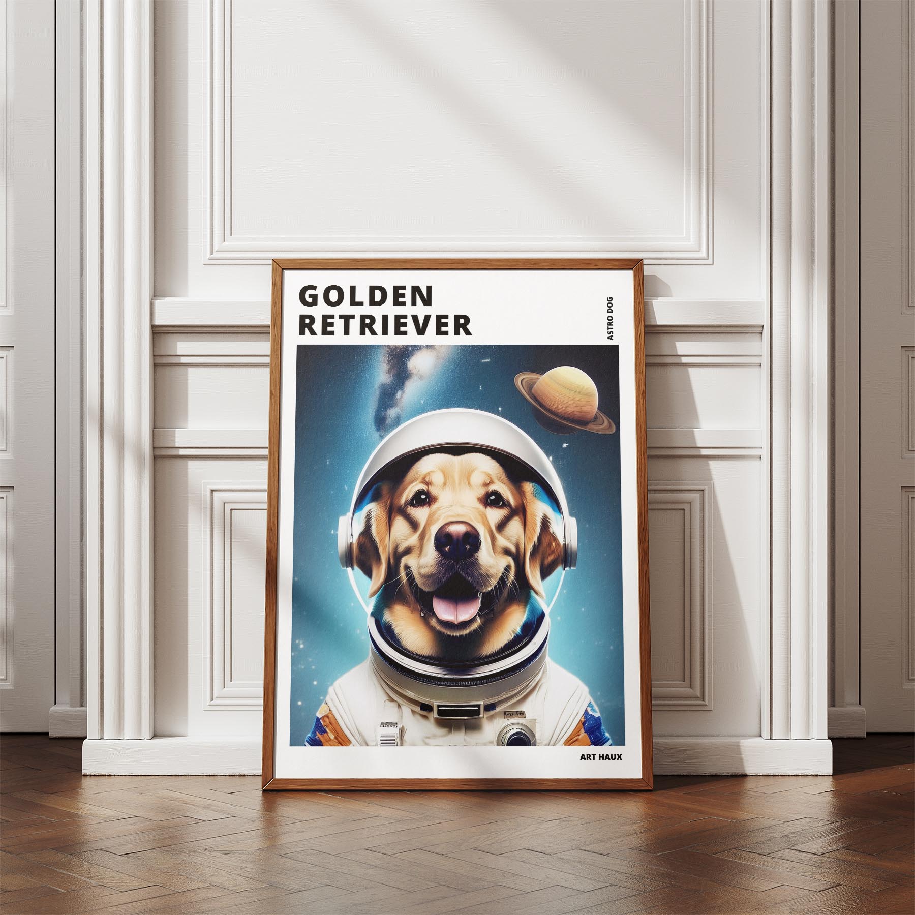 Golden Retriever Astronaut Dog Series with Text Astro Dog image 4