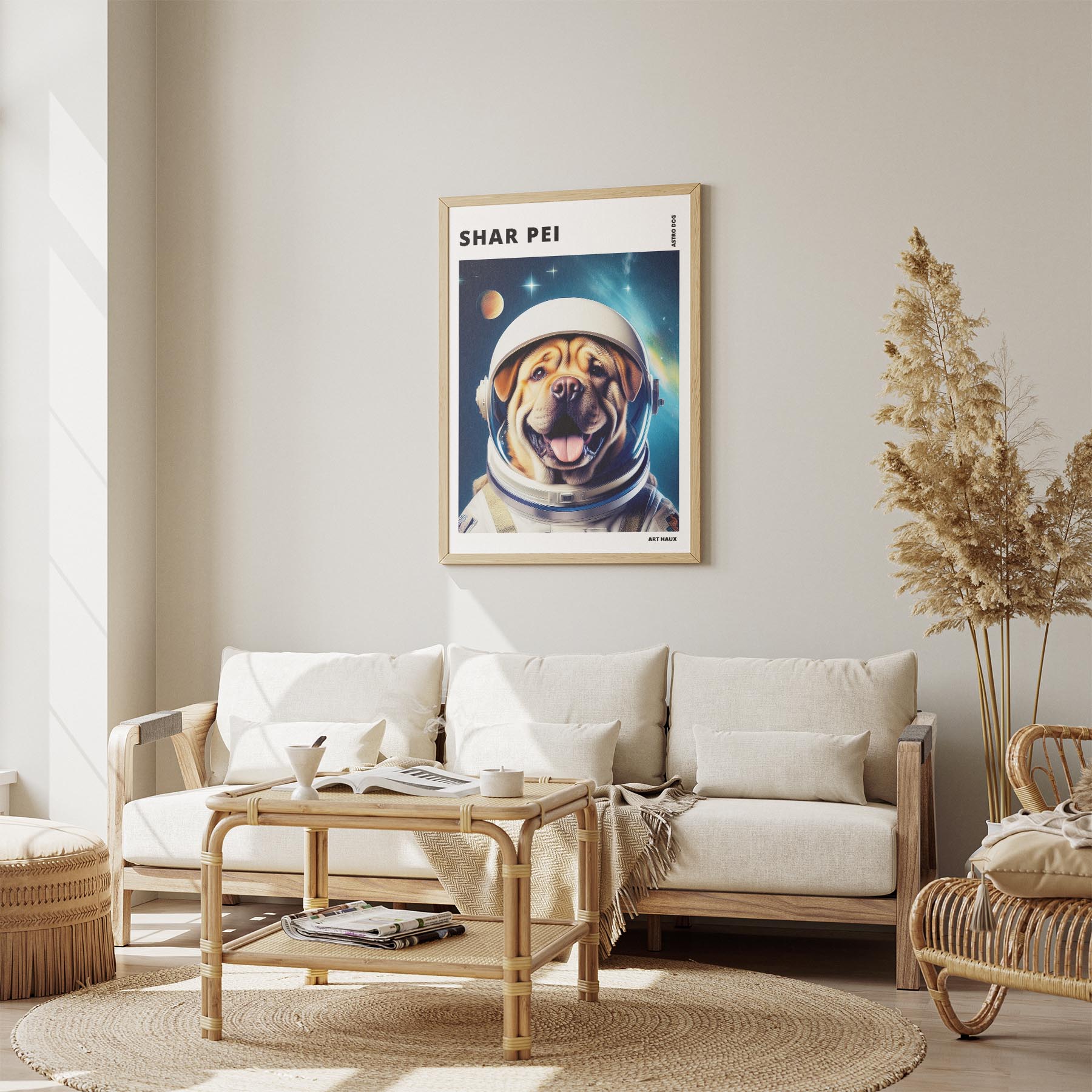 Shar Pei Astronaut Dog Series with Text Astro Dog image 2