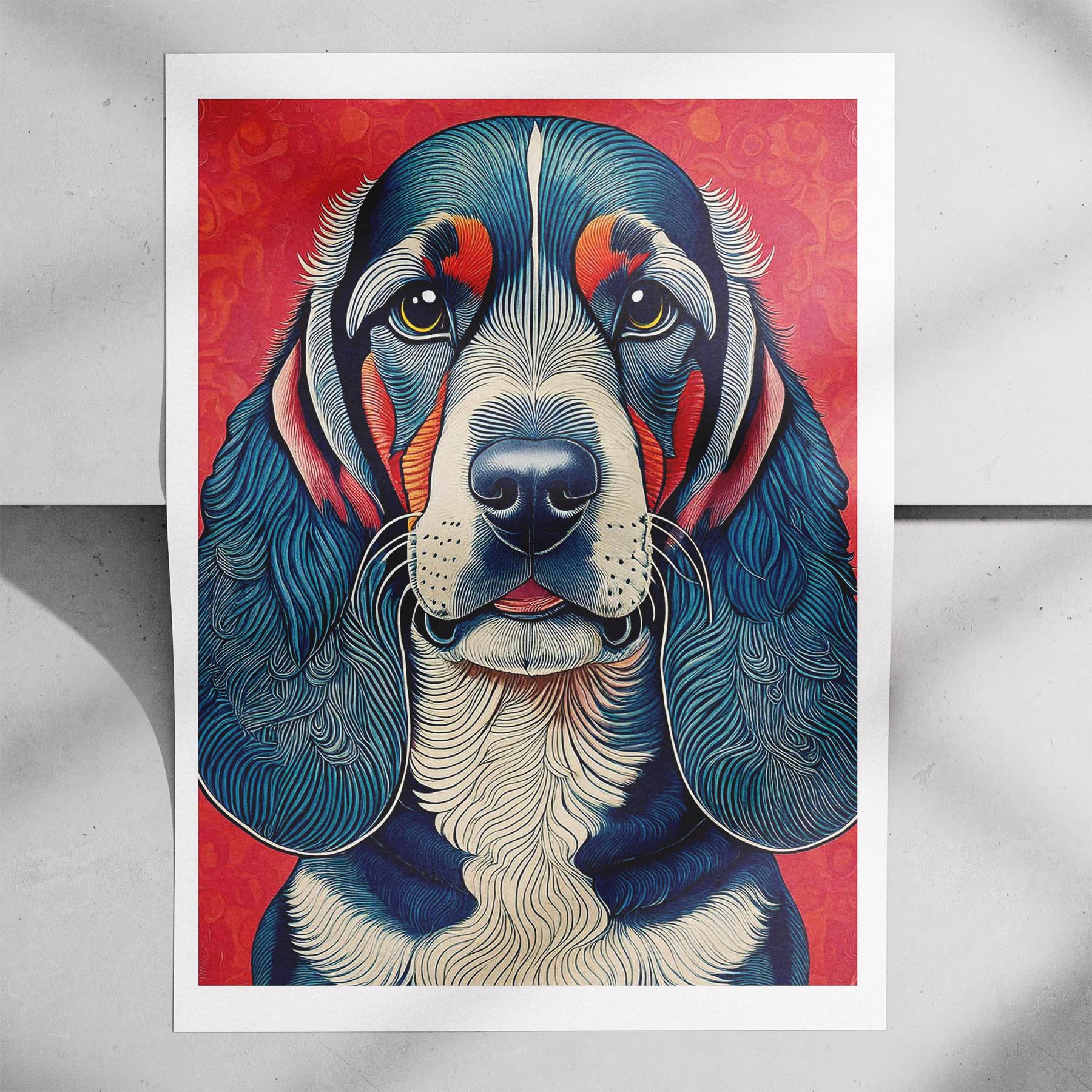 Bloodhound Hokusai Japanese Inspired Dog Series image 7
