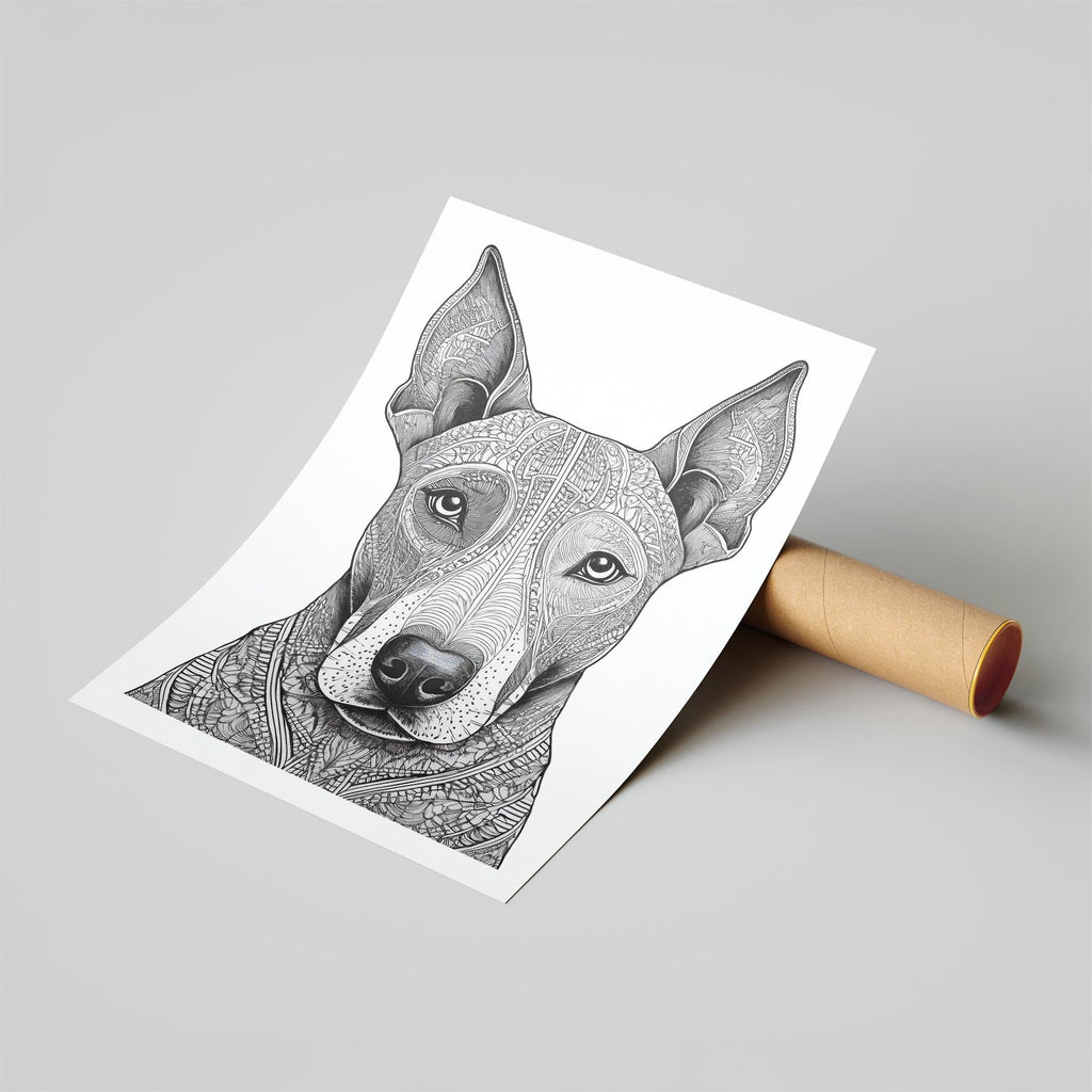 Bull Terrier Mandala Black and White Dog Series image 5