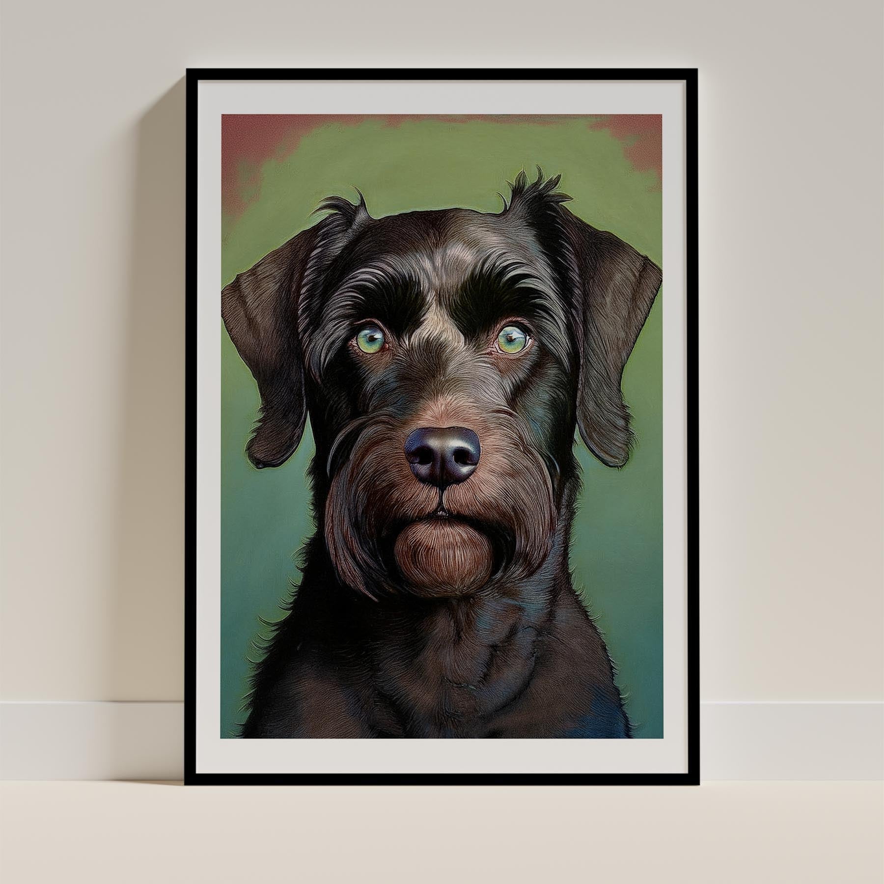 Black Russian Terrier Green Painted Series image 0