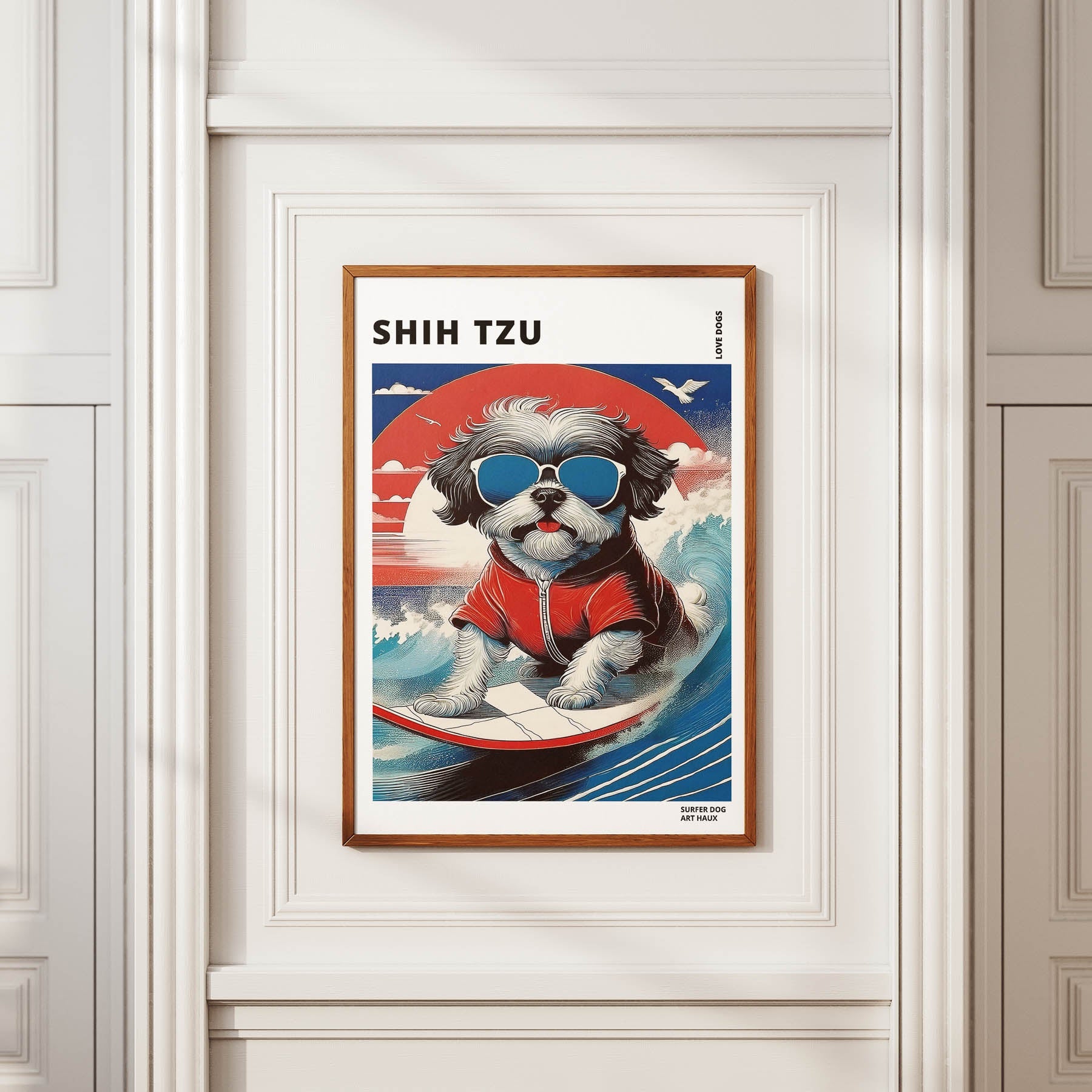 Shih Tzu Hokosai Surfer Dogs 2 image 2