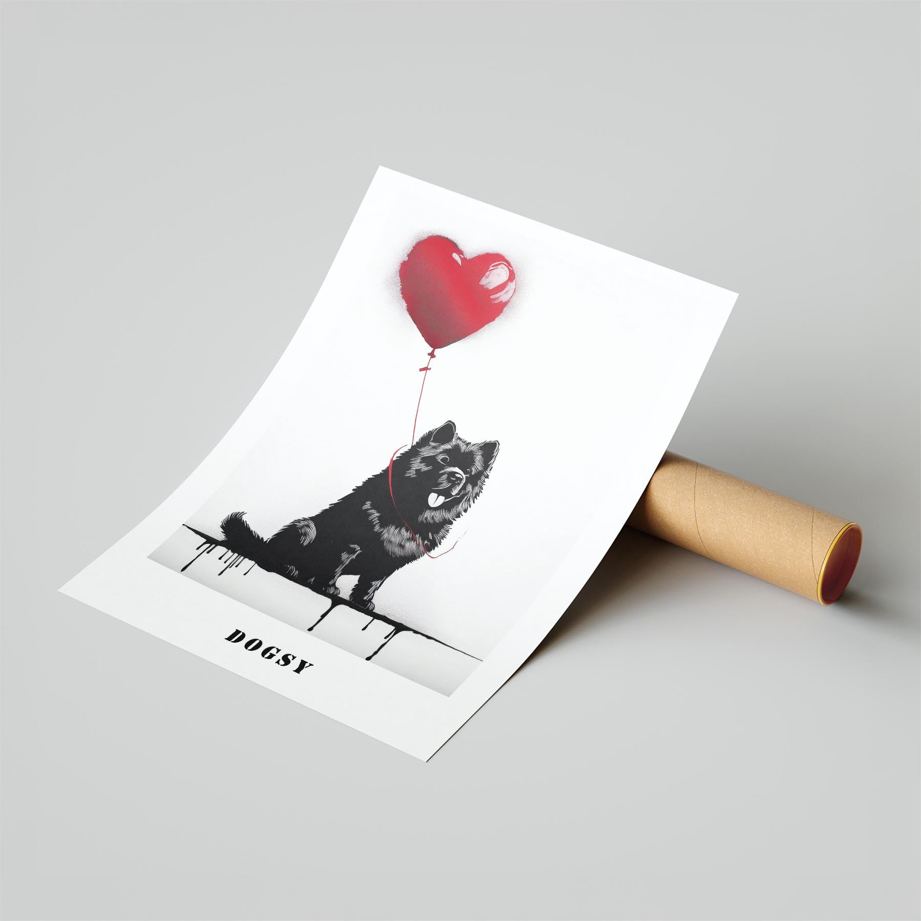 Chow Chow DOGSY Series inspired by the Art of Banksy with text Dogsy image 6